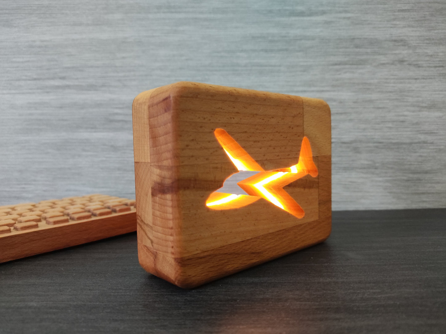 Segelflugzeug Holz LED Nachtlicht / Dekoration