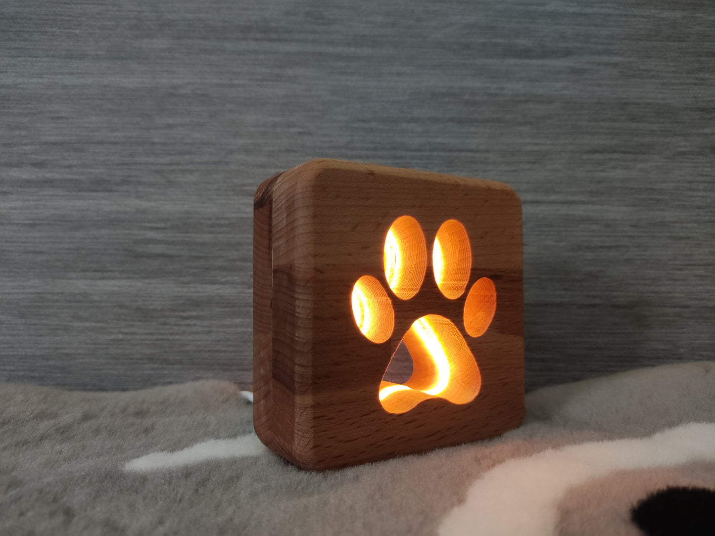 Pfote Holz LED Nachtlicht / Dekoration