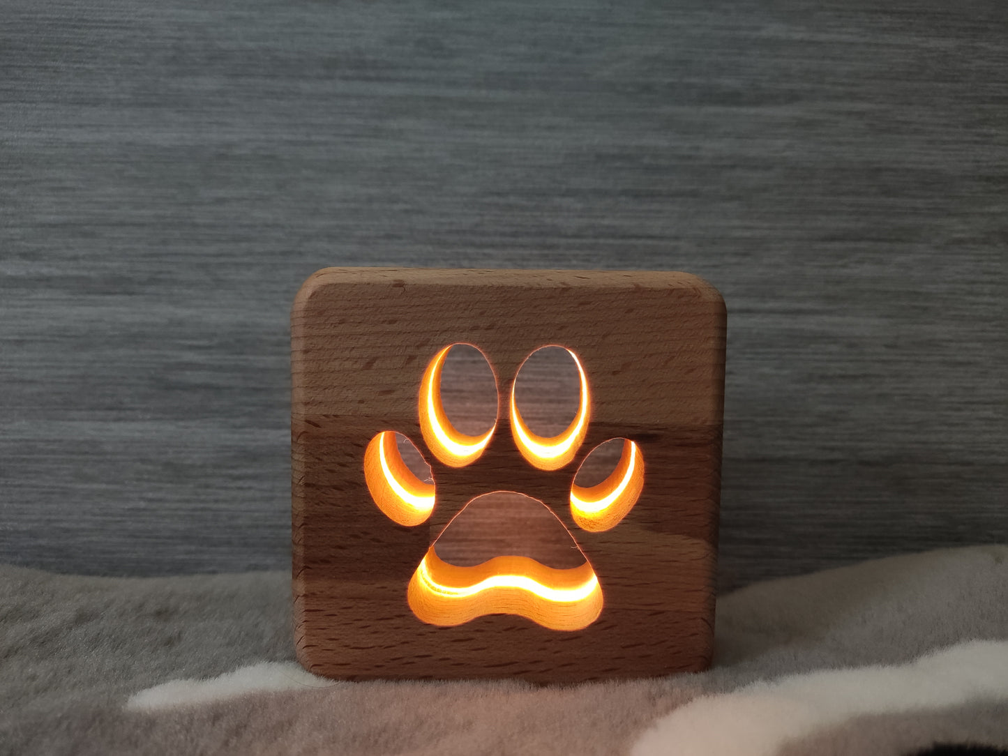 Pfote Holz LED Nachtlicht / Dekoration