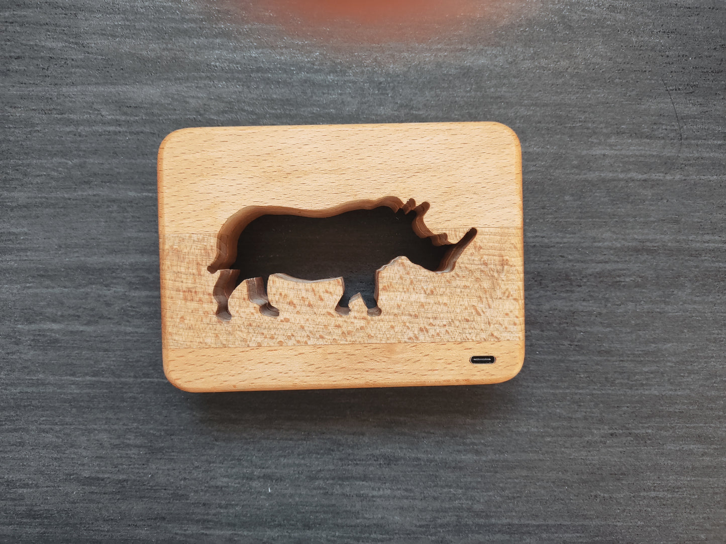 Rhinozeros Holz LED Nachtlicht / Dekoration