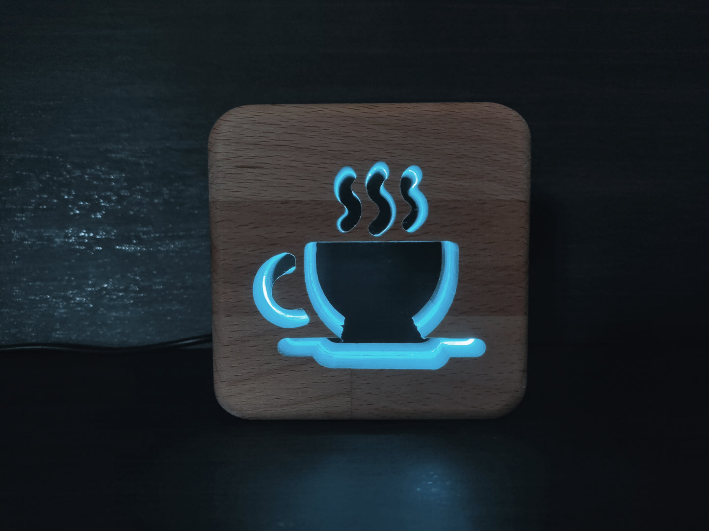 Kaffee / Cafe Holz LED Nachtlicht / Dekoration mit Fernbedienung / Farbsteuerung