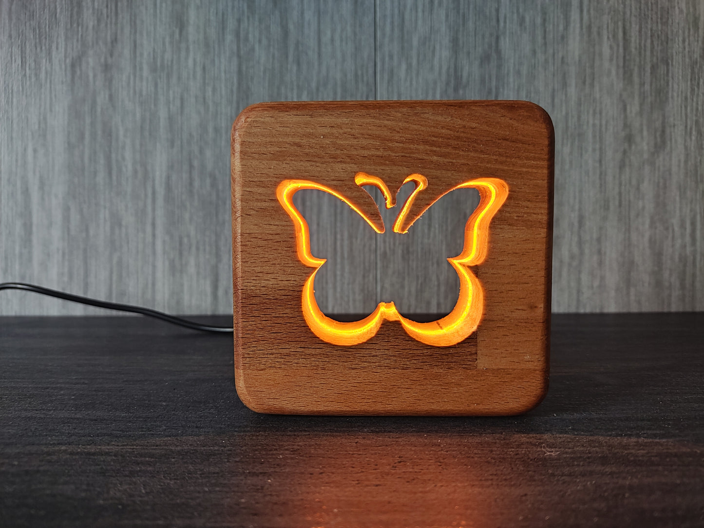 Schmetterling Holz LED Nachtlicht / Dekoration