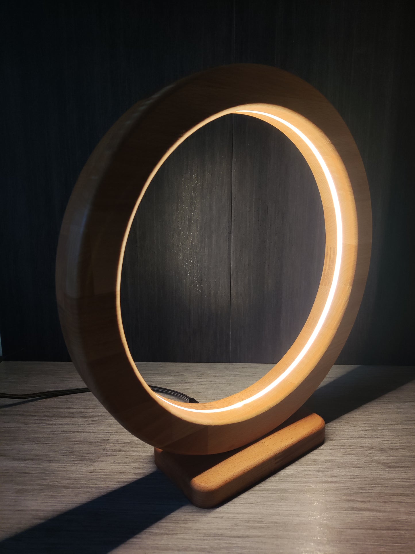 Kreis Holz LED Tischlampe / Dekoration