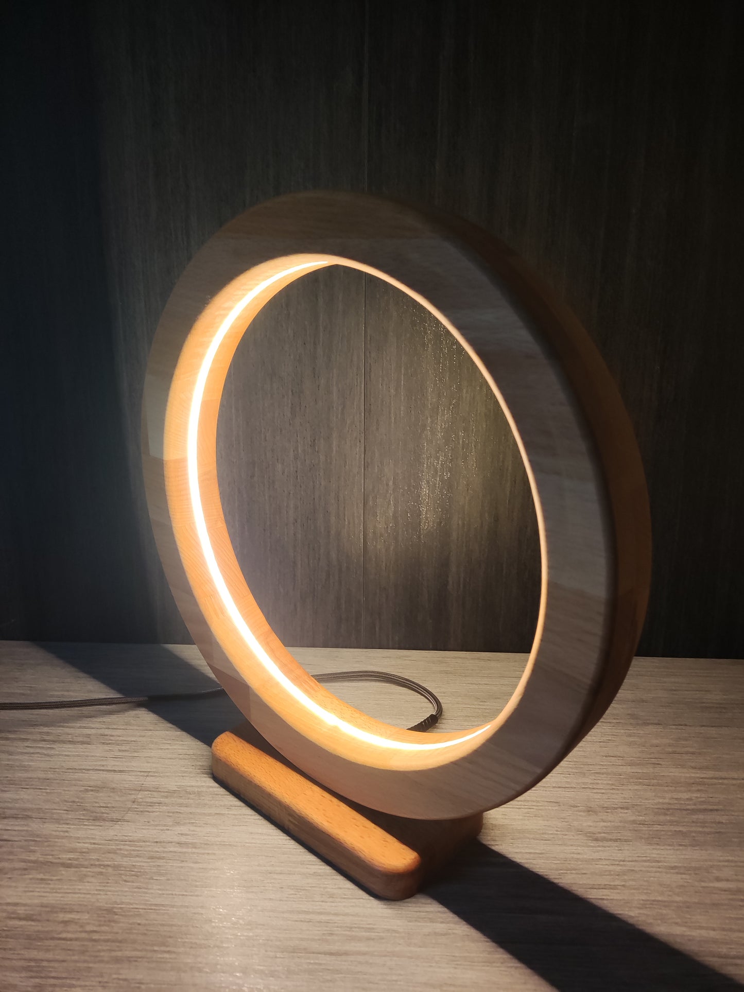 Kreis Holz LED Tischlampe / Dekoration
