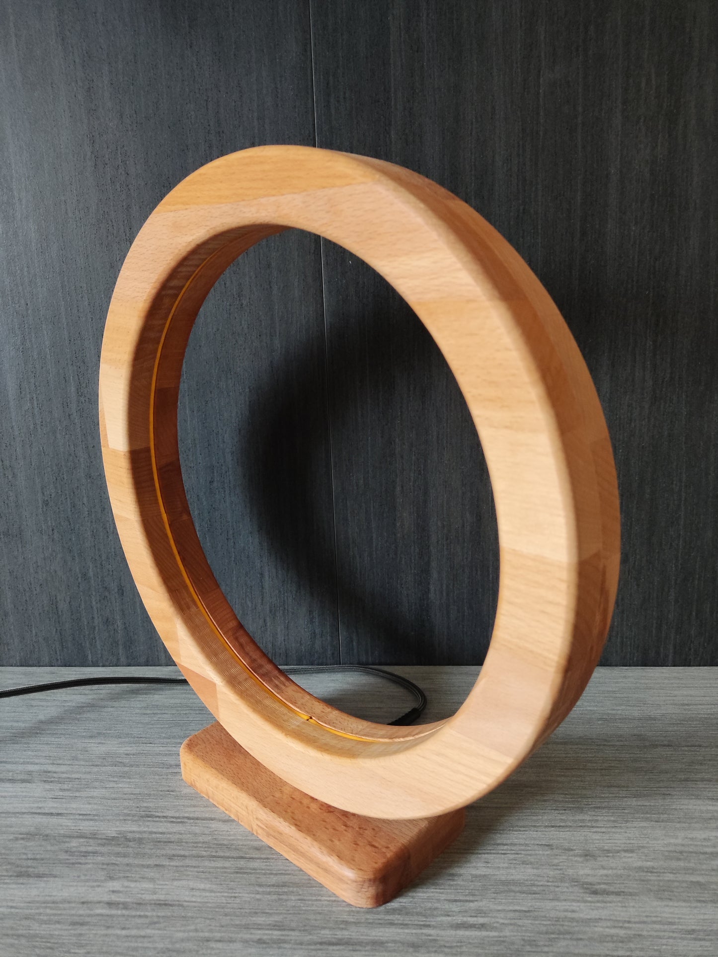 Kreis Holz LED Tischlampe / Dekoration