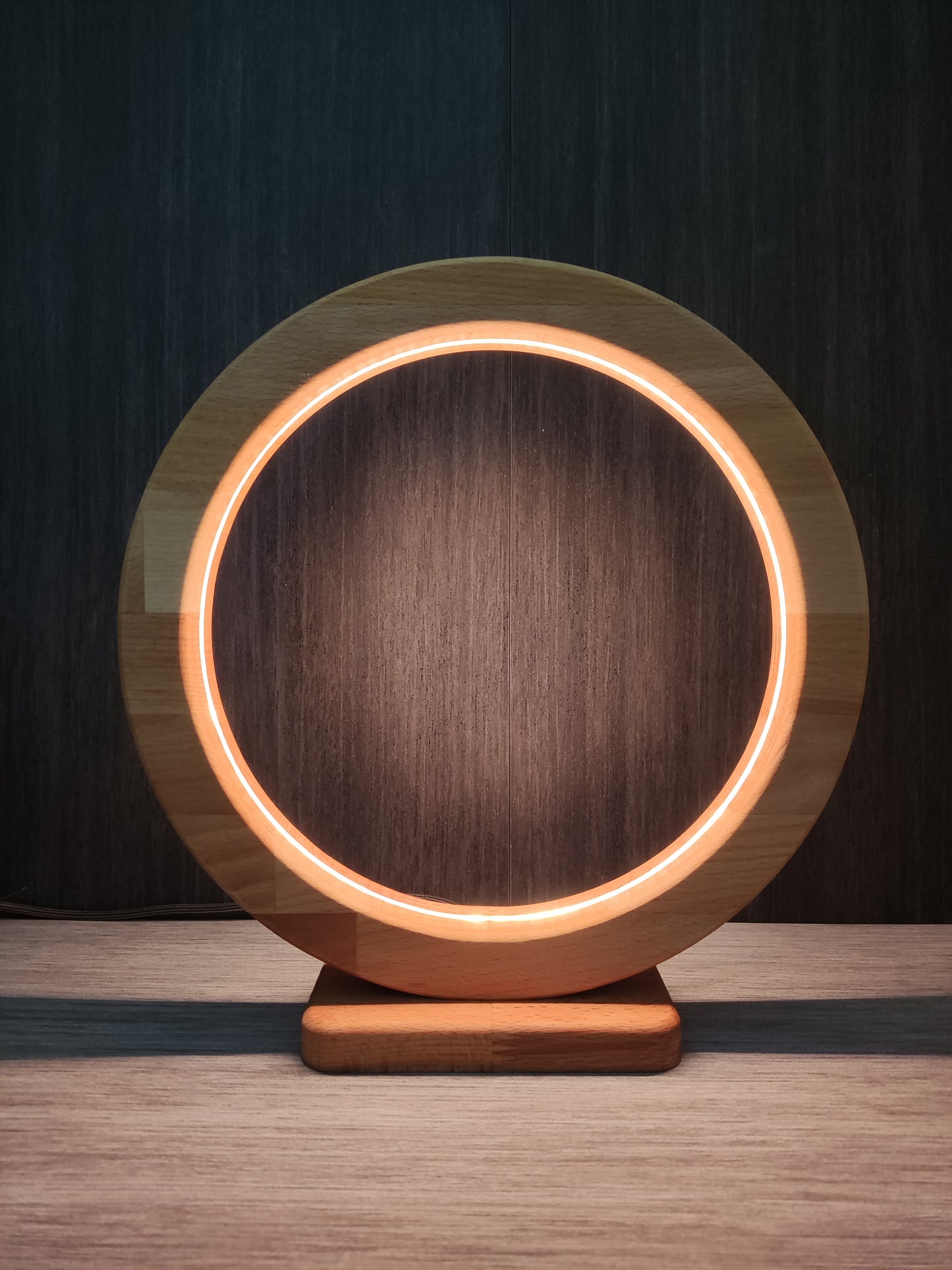 Kreis Holz LED Tischlampe / Dekoration