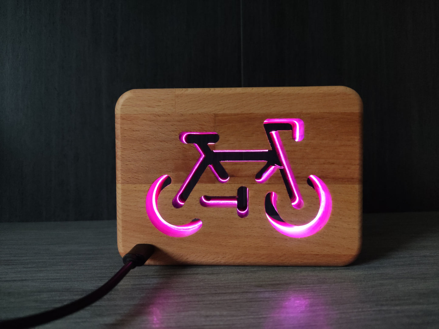 Fahrrad Holz LED Nachtlicht / Dekoration mit Fernbedienung / Farbsteuerung