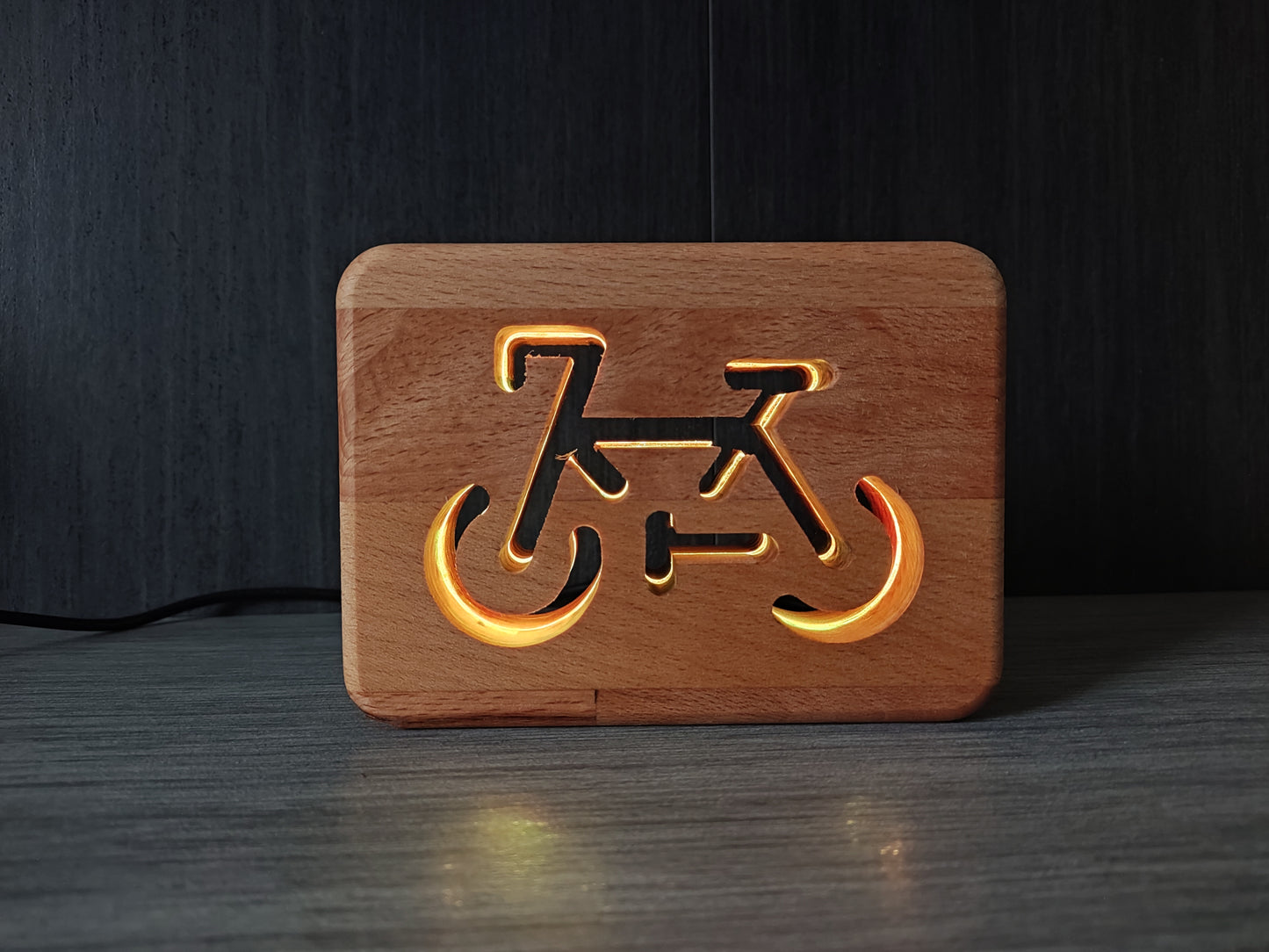 Fahrrad Holz LED Nachtlicht / Dekoration mit Fernbedienung / Farbsteuerung