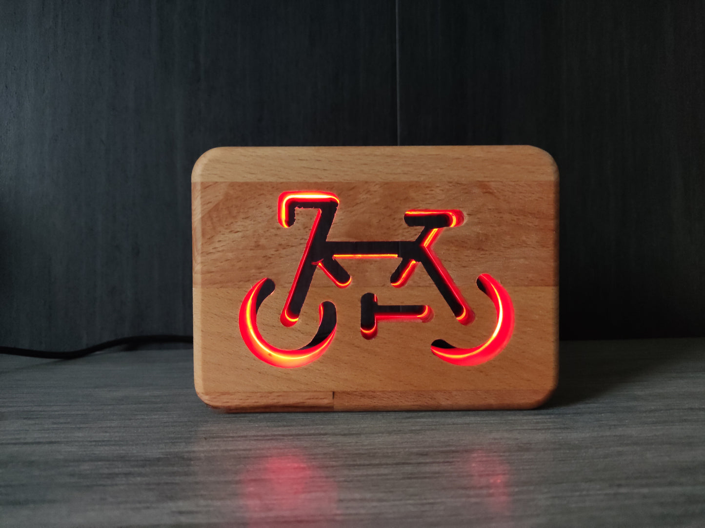 Fahrrad Holz LED Nachtlicht / Dekoration mit Fernbedienung / Farbsteuerung