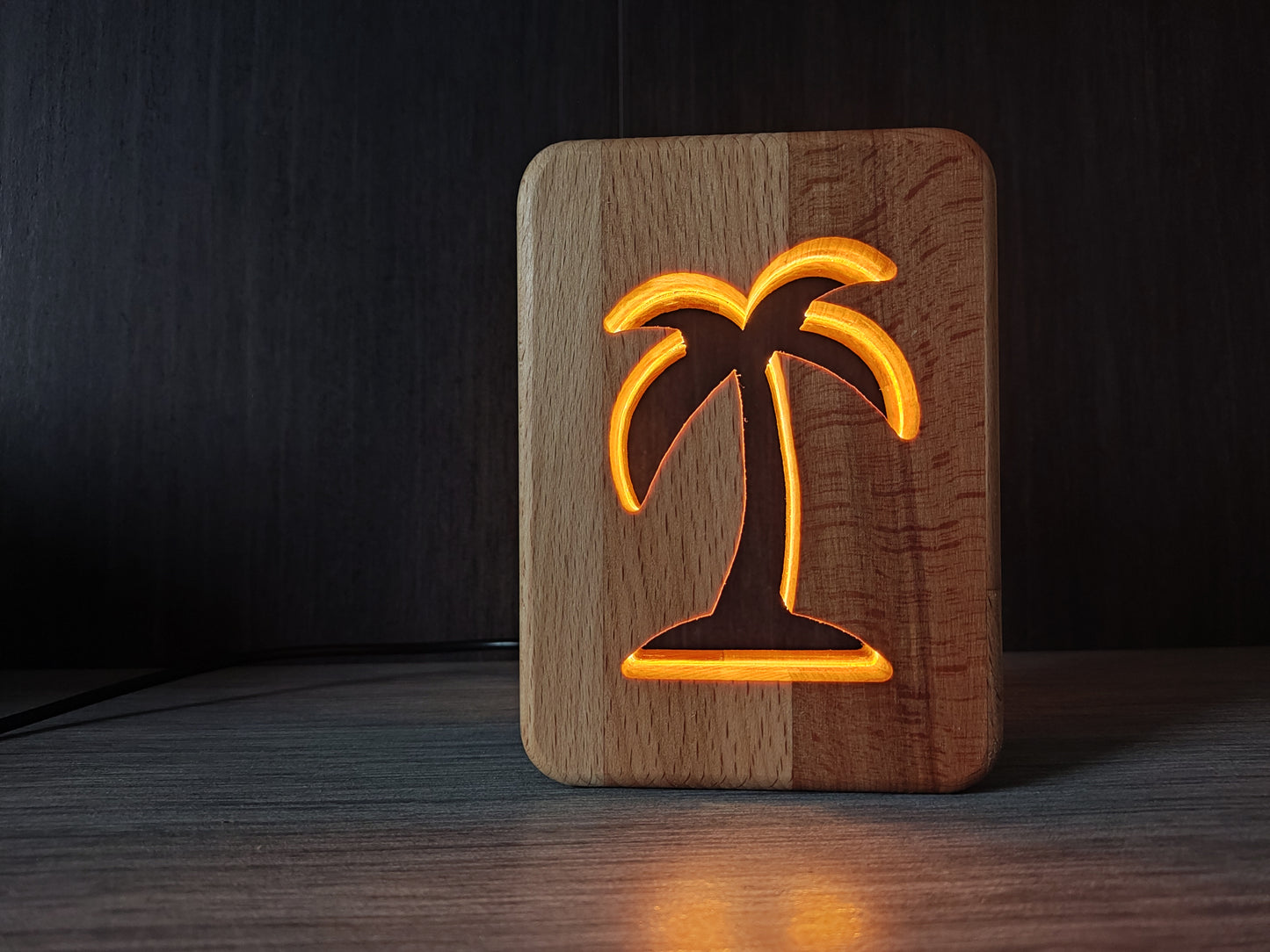 Palme Holz LED Nachtlicht - Dekoration
