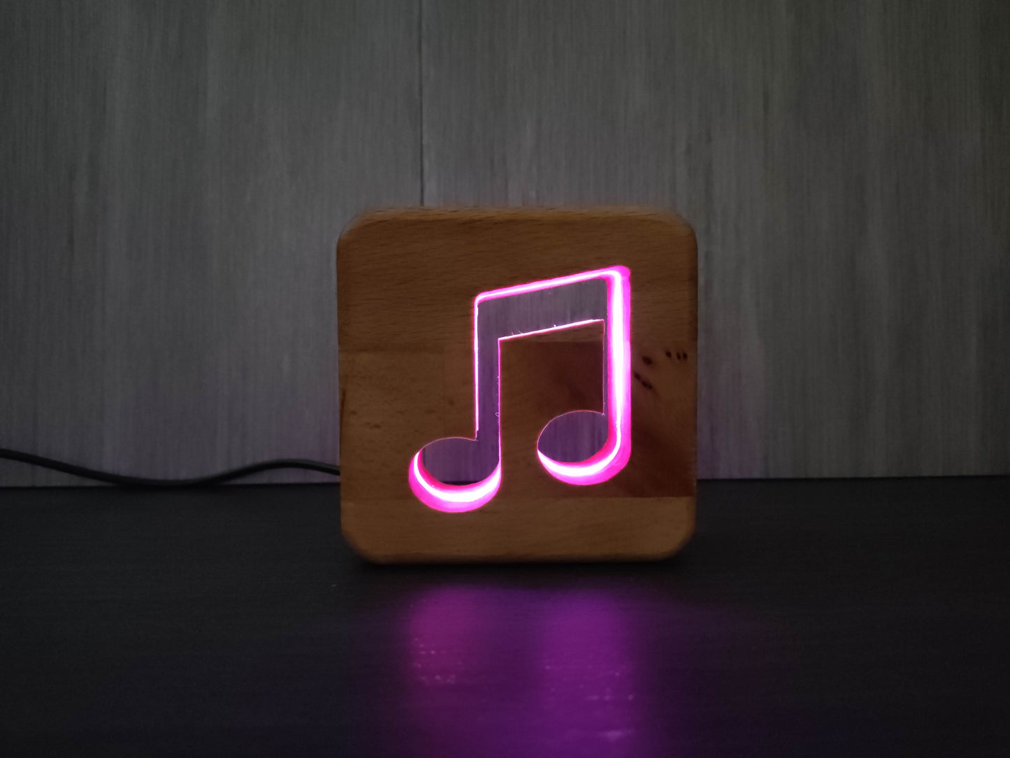Musiknote Holz LED Nachtlicht / Dekoration mit Fernbedienung / Farbsteuerung