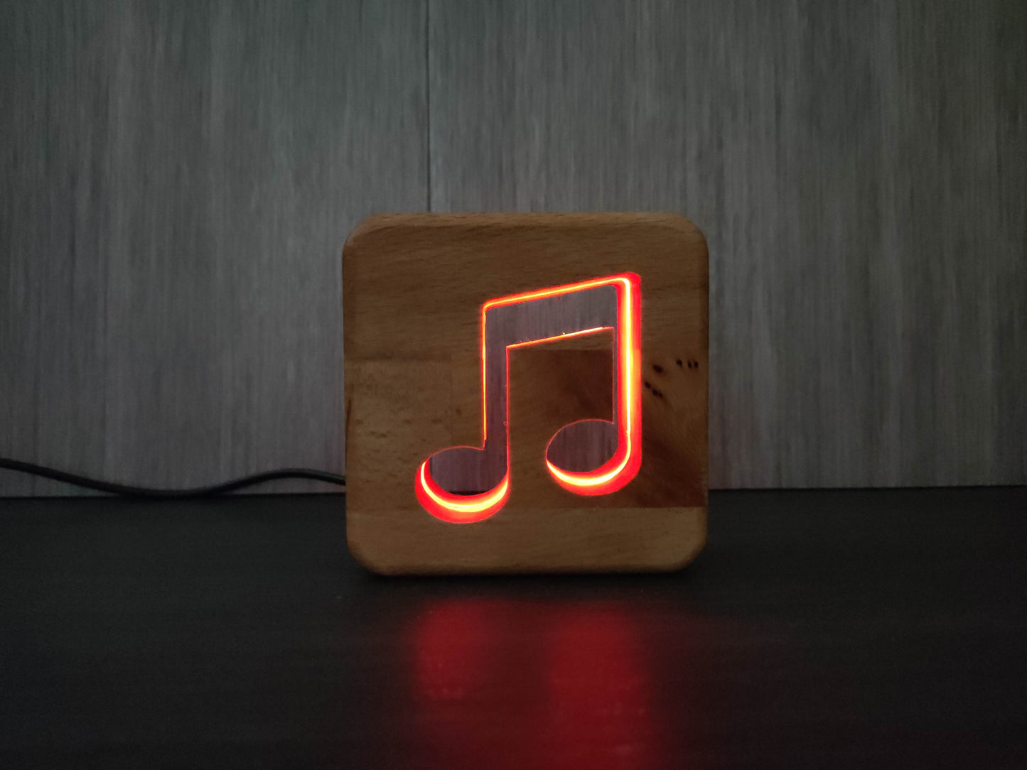 Musiknote Holz LED Nachtlicht / Dekoration mit Fernbedienung / Farbsteuerung