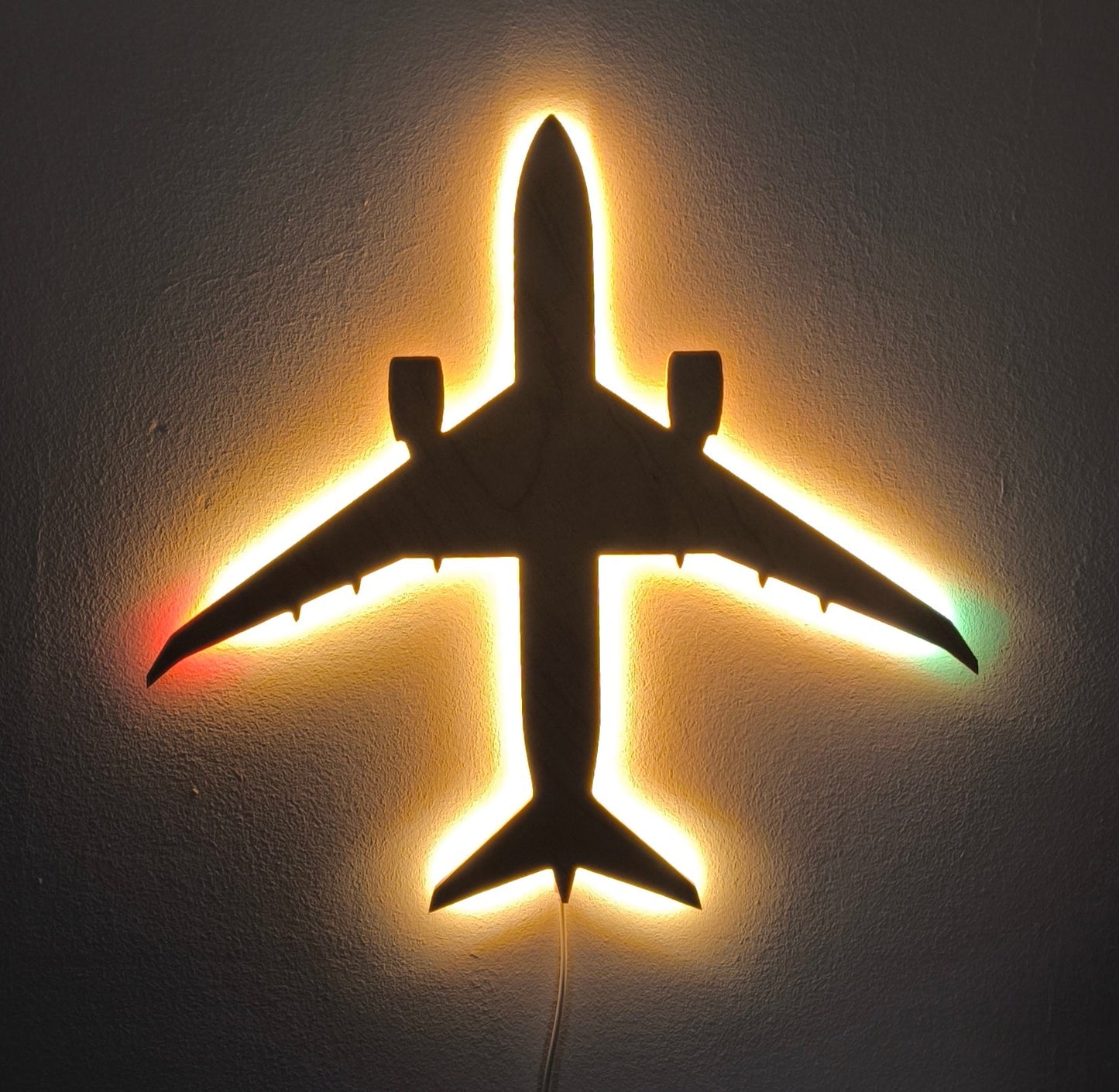 Boeing B787 Dreamliner Holz LED Wanddekoration / Nachtlicht