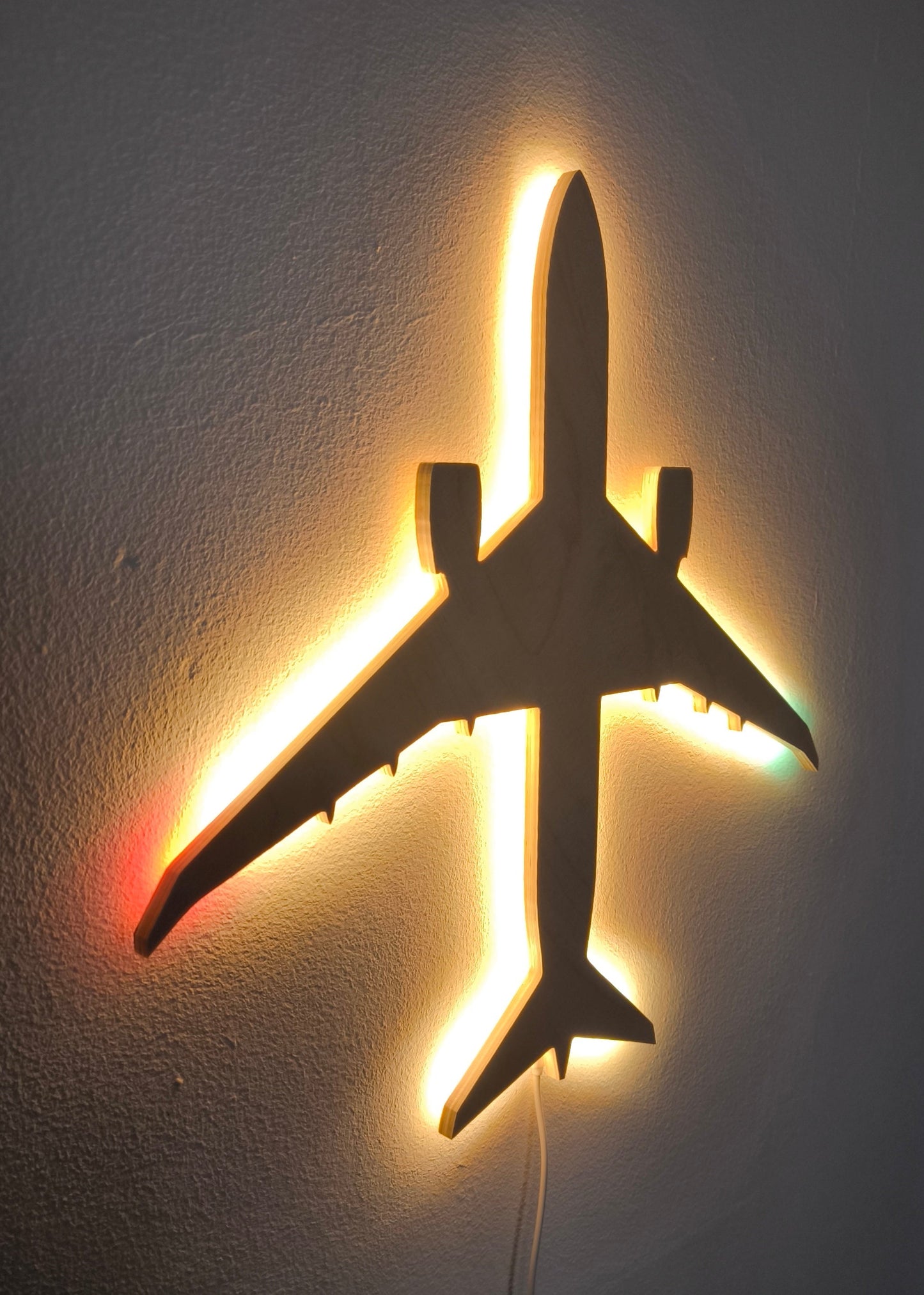 Boeing B787 Dreamliner Holz LED Wanddekoration / Nachtlicht