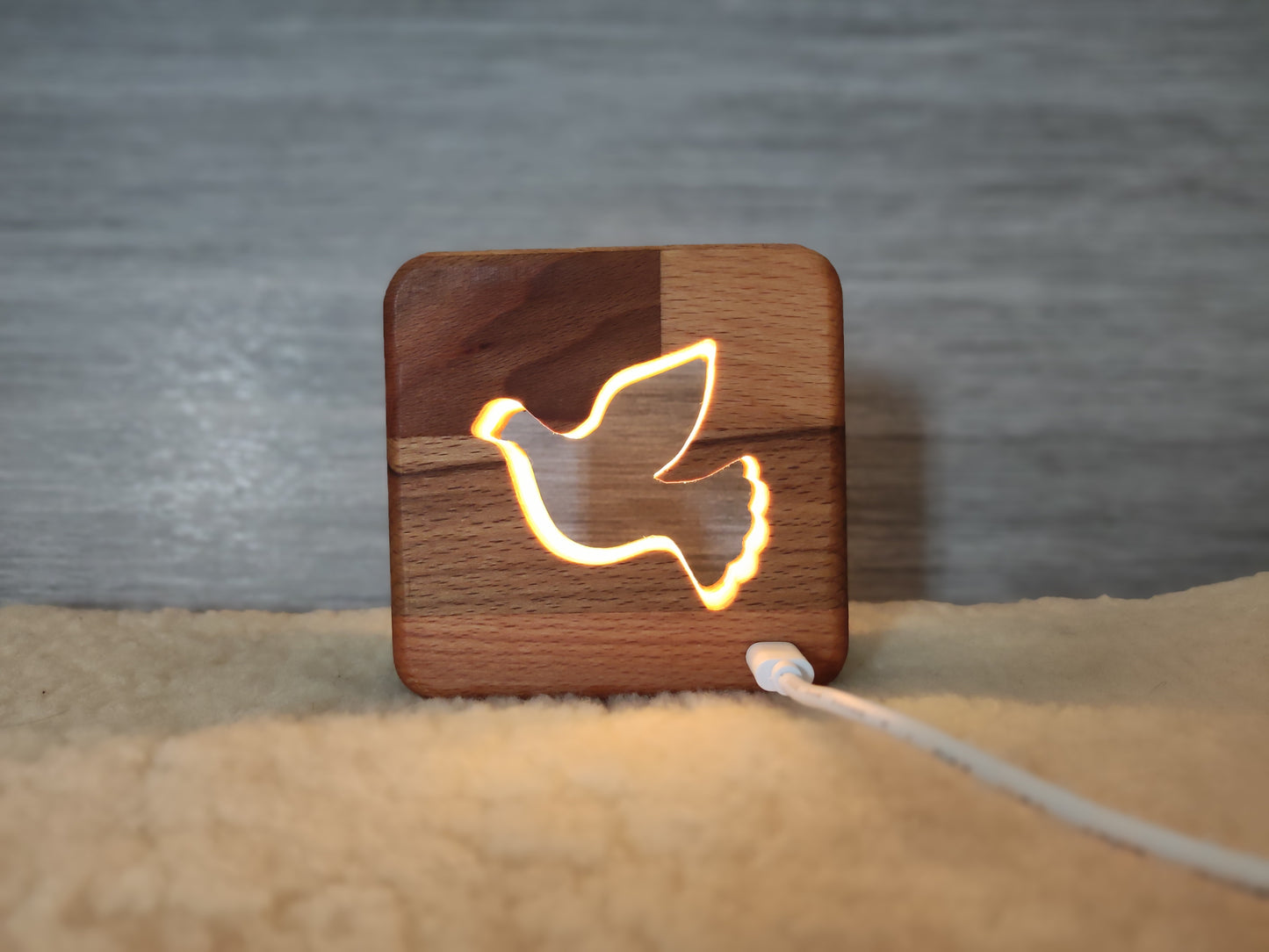 Taube / Frieden Holz LED Nachtlicht / Dekoration