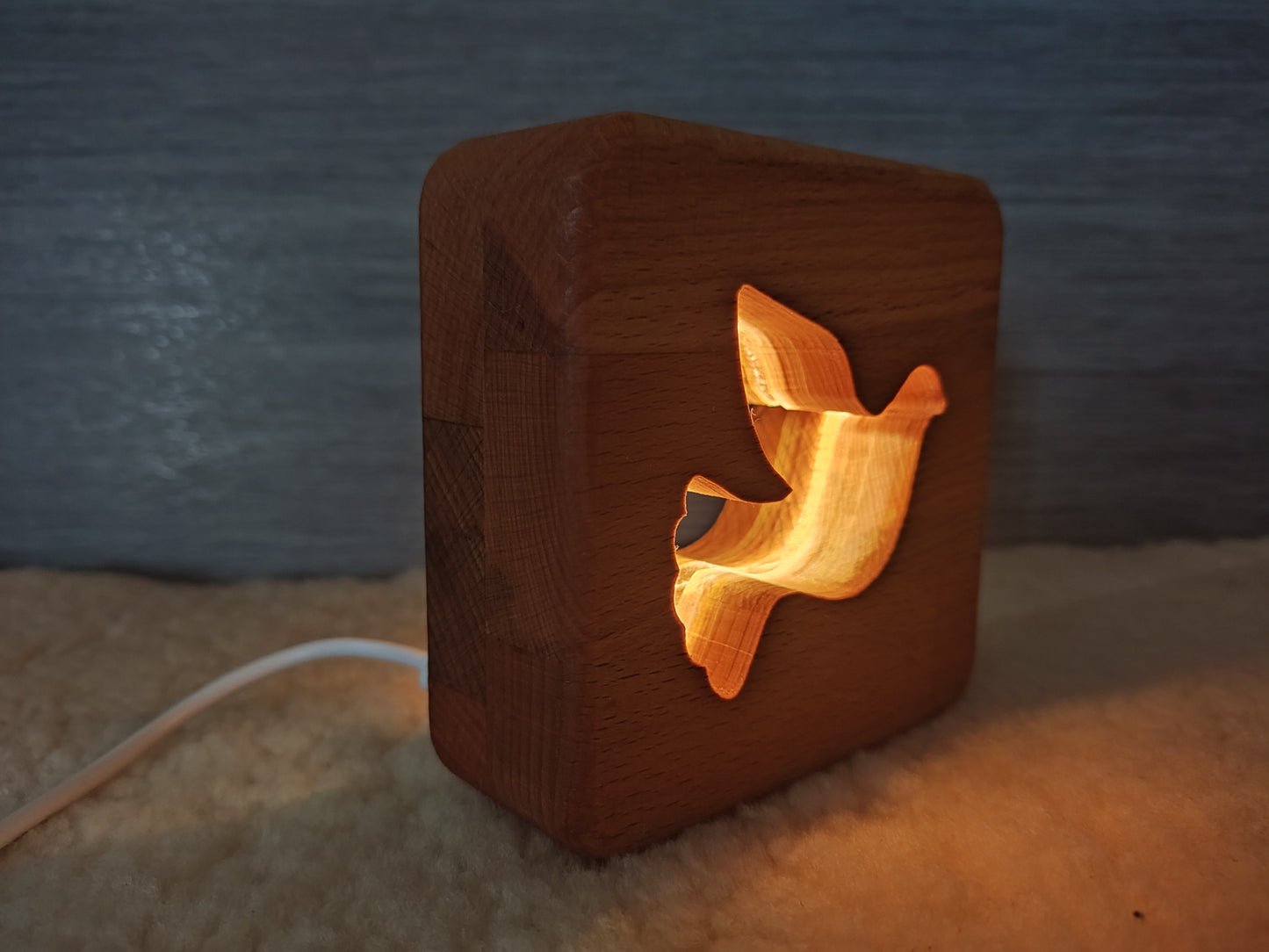 Taube / Frieden Holz LED Nachtlicht / Dekoration