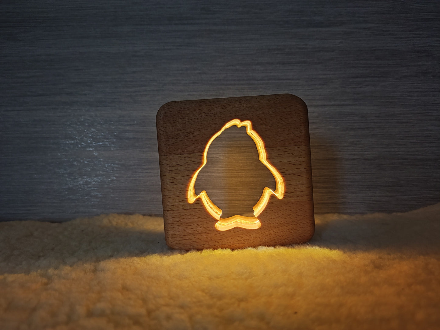 Pinguin Holz LED Nachtlicht / Dekoration