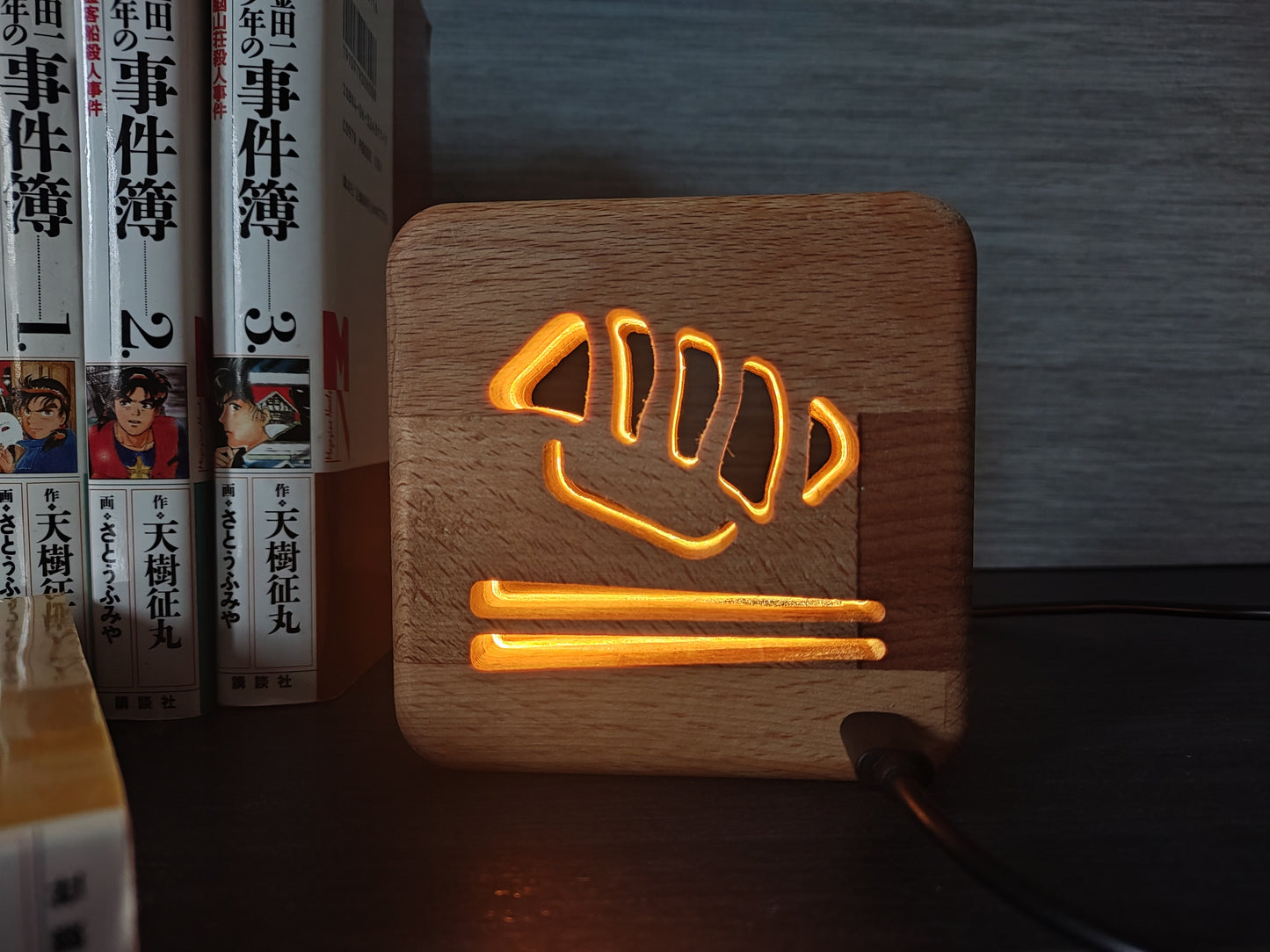 Japanisches Sushi mit Stäbchen Holz LED Nachtlicht / Dekoration