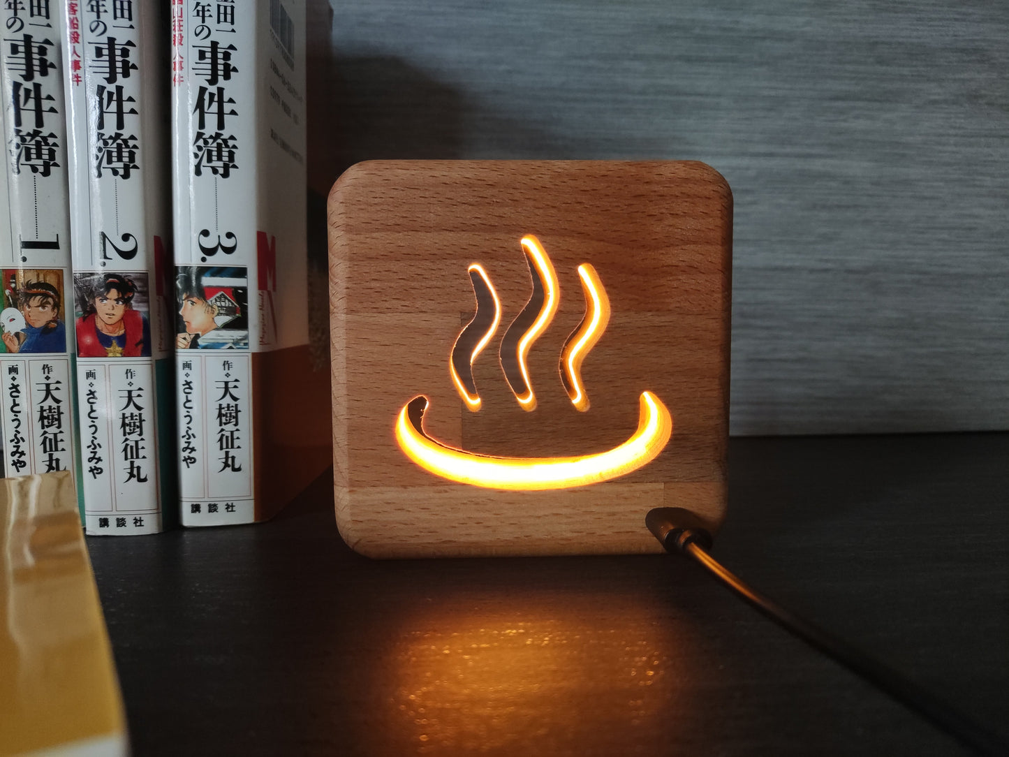 Japanischer Onsen Holz LED Nachtlicht / Dekoration