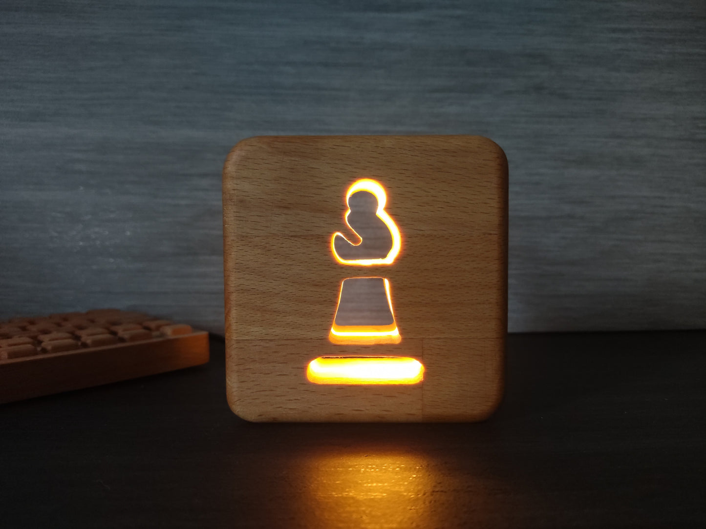 Schach Läufer Holz LED Nachtlicht / Dekoration