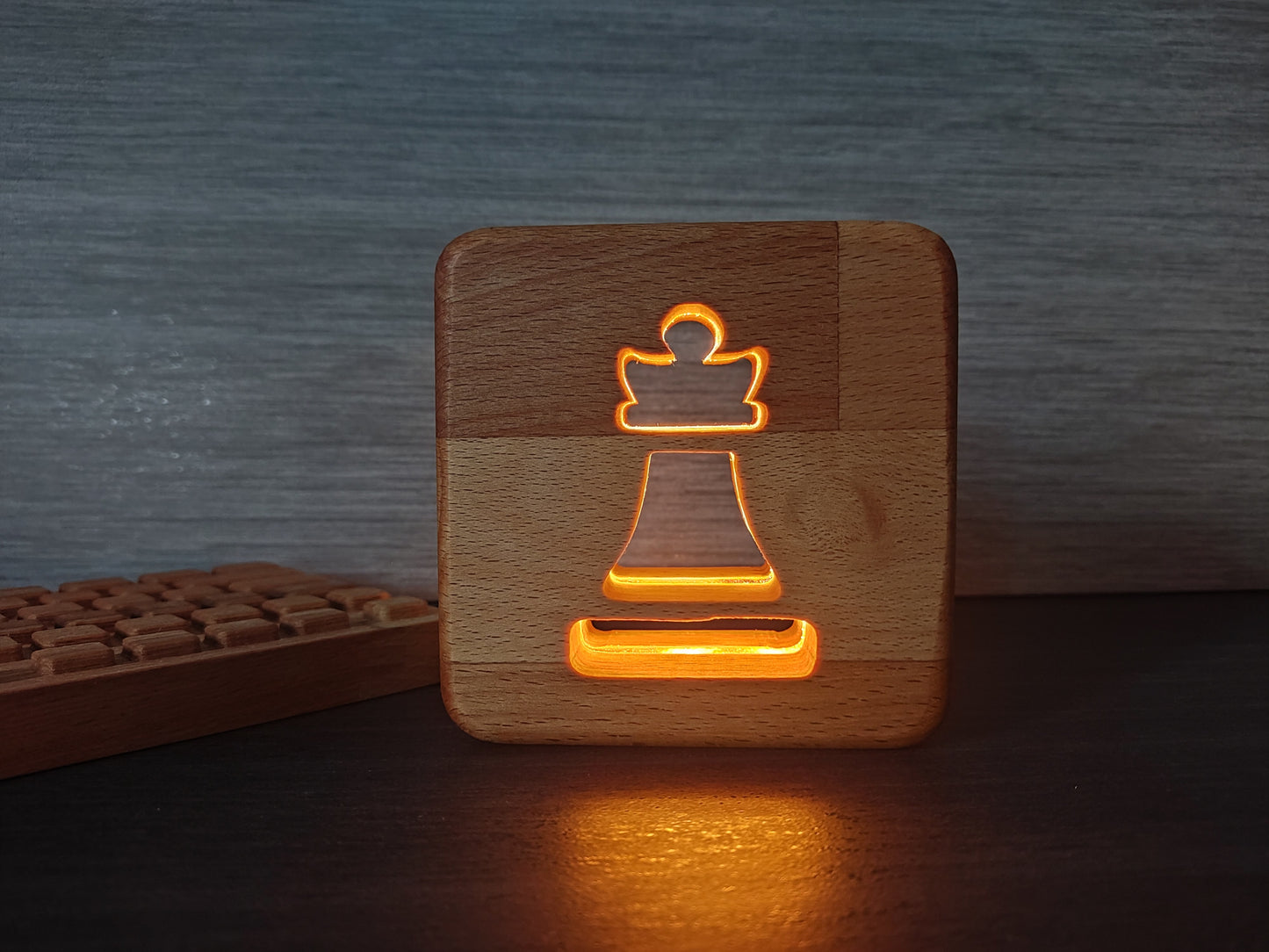 Schach Dame Holz LED Nachtlicht / DekorationLED Nachtlicht