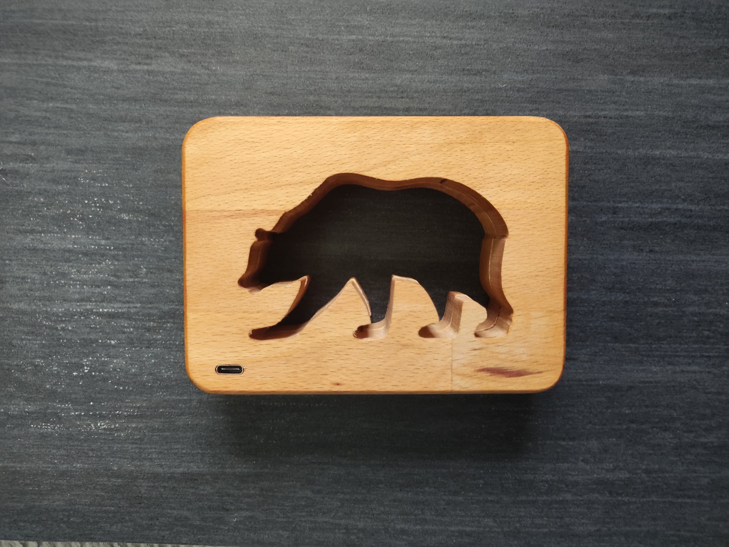 Grizzly Bär Holz LED Nachtlicht / Dekoration