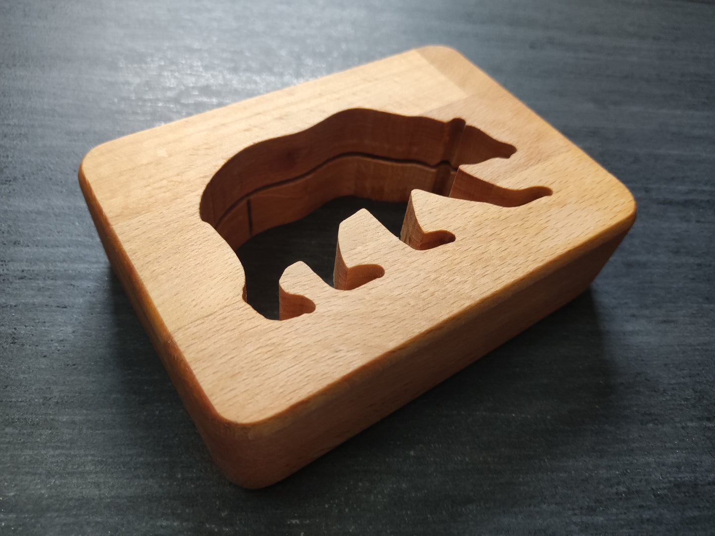 Grizzly Bär Holz LED Nachtlicht / Dekoration