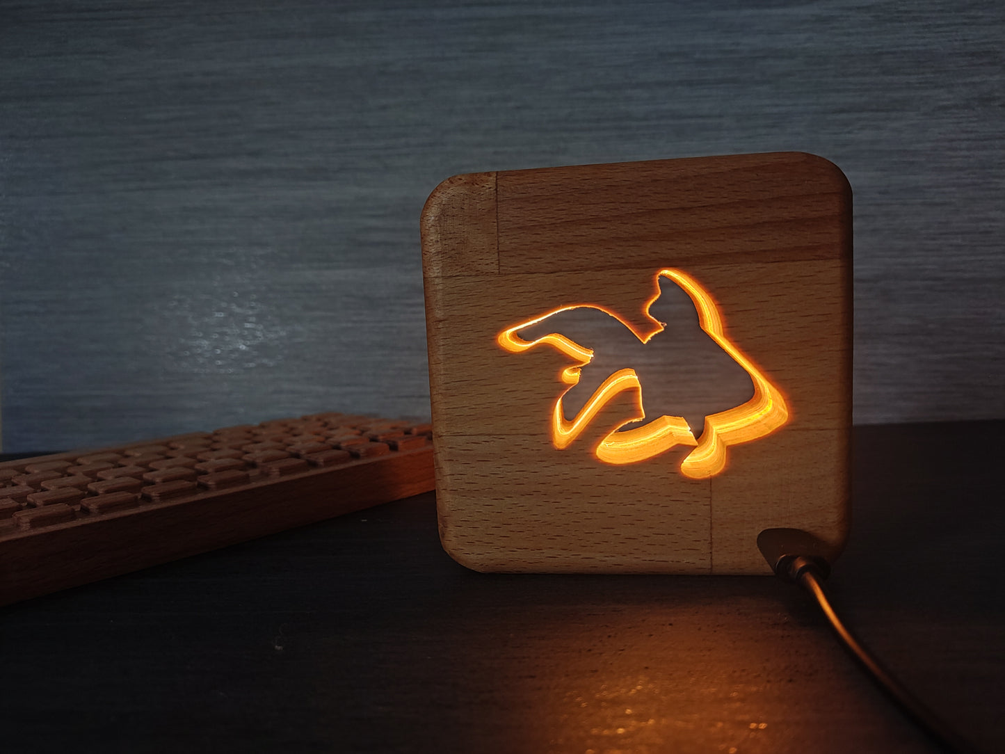 Goldfisch Holz LED Nachtlicht / Dekoration
