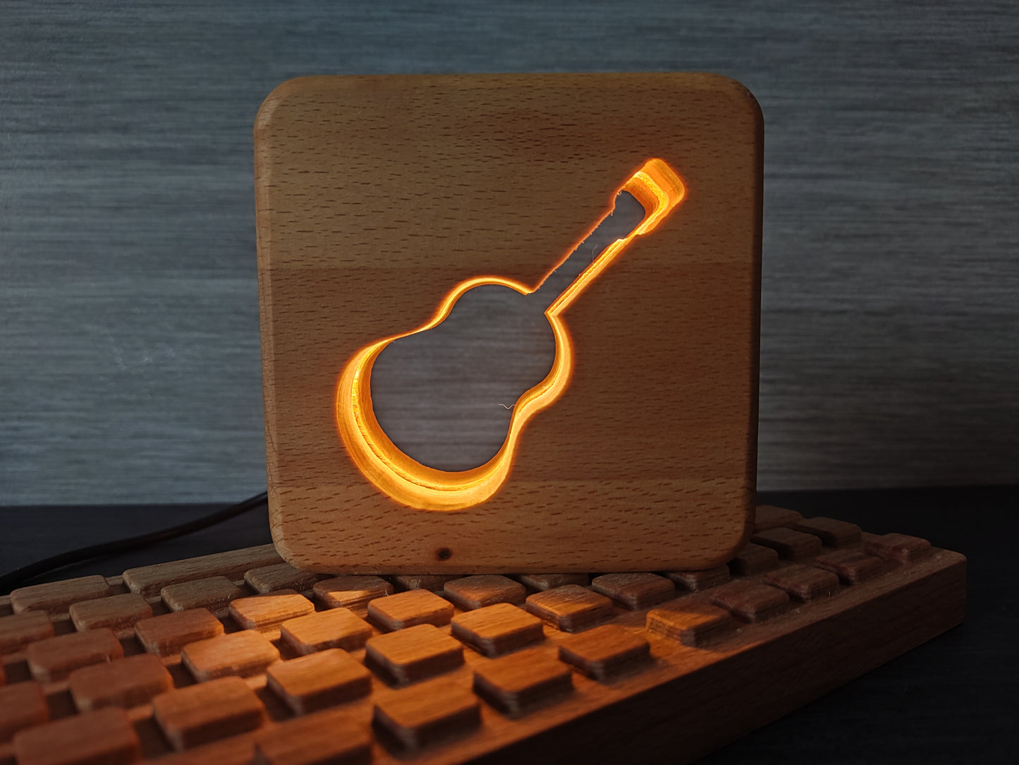 Gitarre Holz LED Nachtlicht / Dekoration
