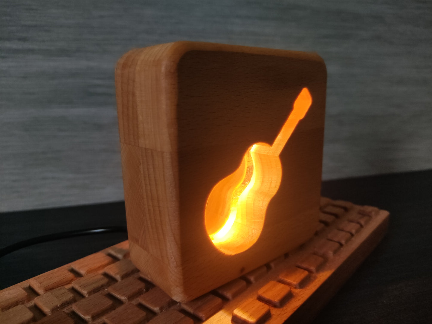 Gitarre Holz LED Nachtlicht / Dekoration