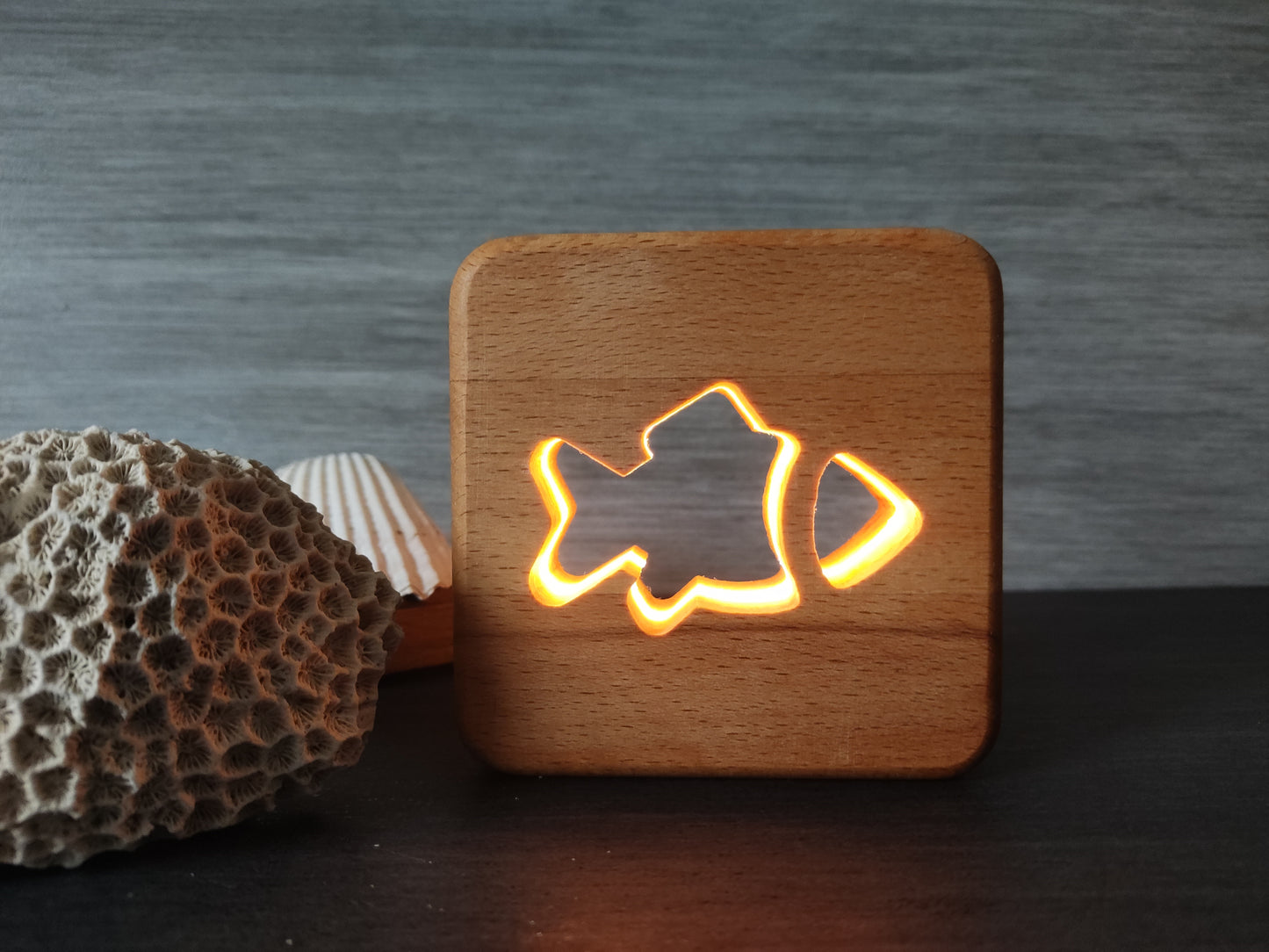 Fisch Holz LED Nachtlicht / Dekoration
