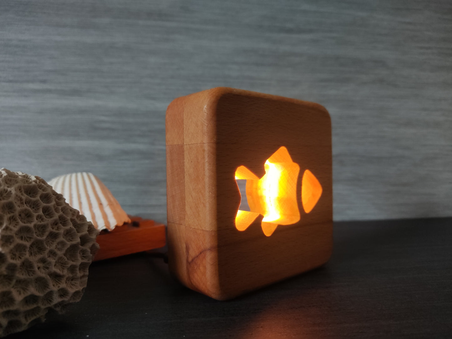 Fisch Holz LED Nachtlicht / Dekoration