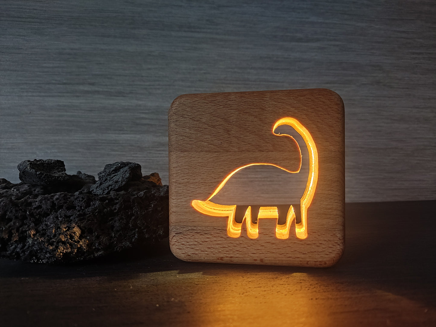 Dinosaurier Holz LED Nachtlicht / Dekoration