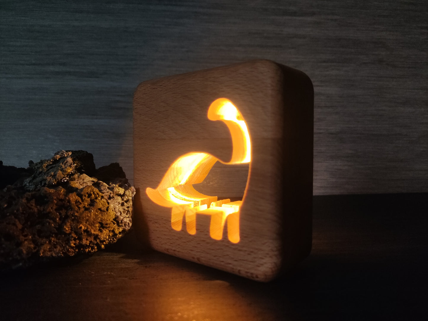 Dinosaurier Holz LED Nachtlicht / Dekoration