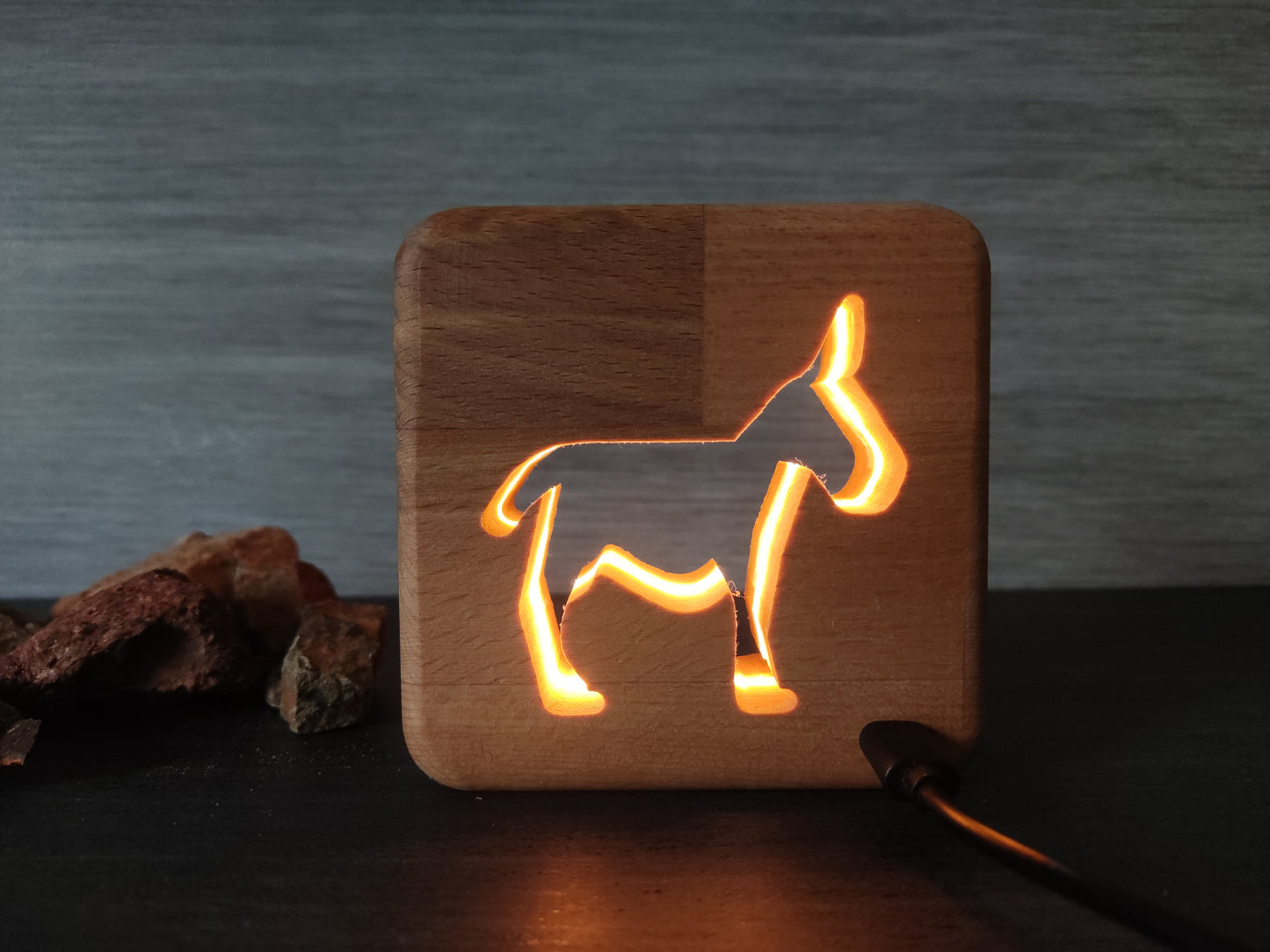 Esel Holz LED Nachtlicht / Dekoration