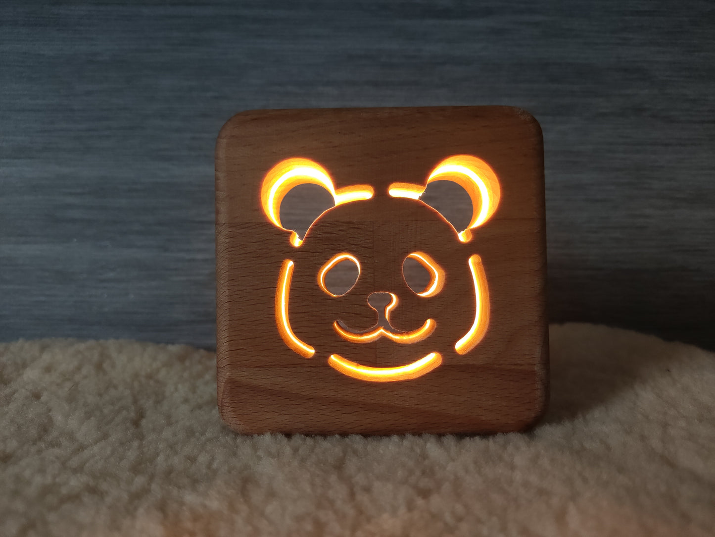 Panda Bär Holz LED Nachtlicht / Dekoration