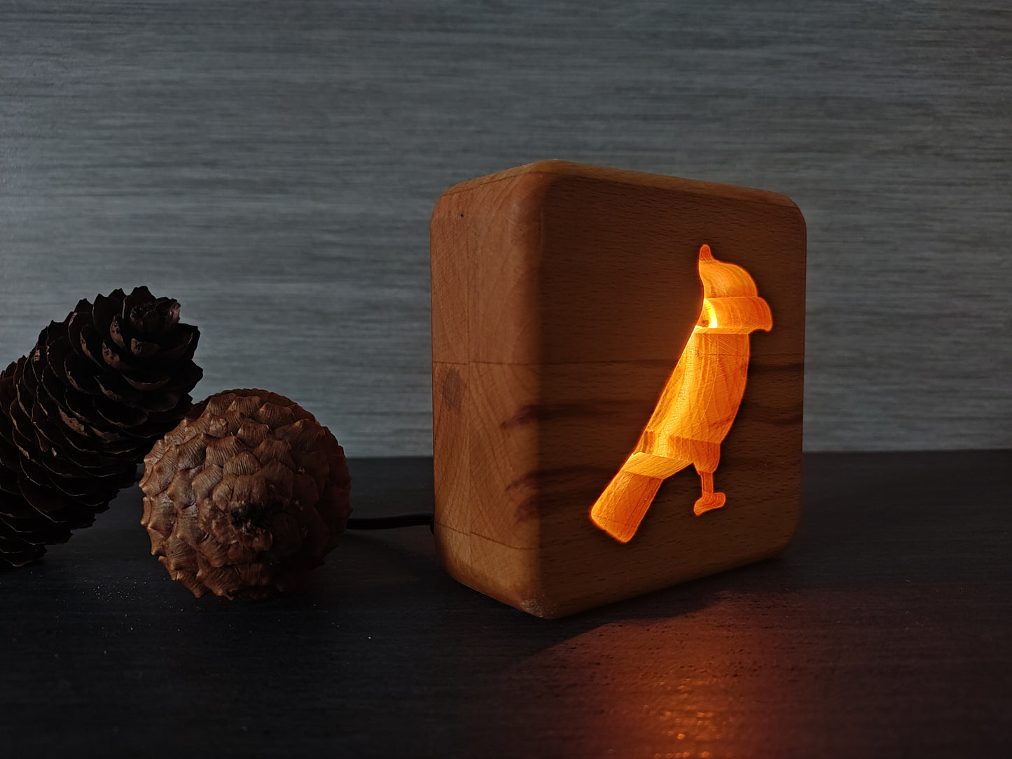 Papagei Holz LED Nachtlicht / Dekoration