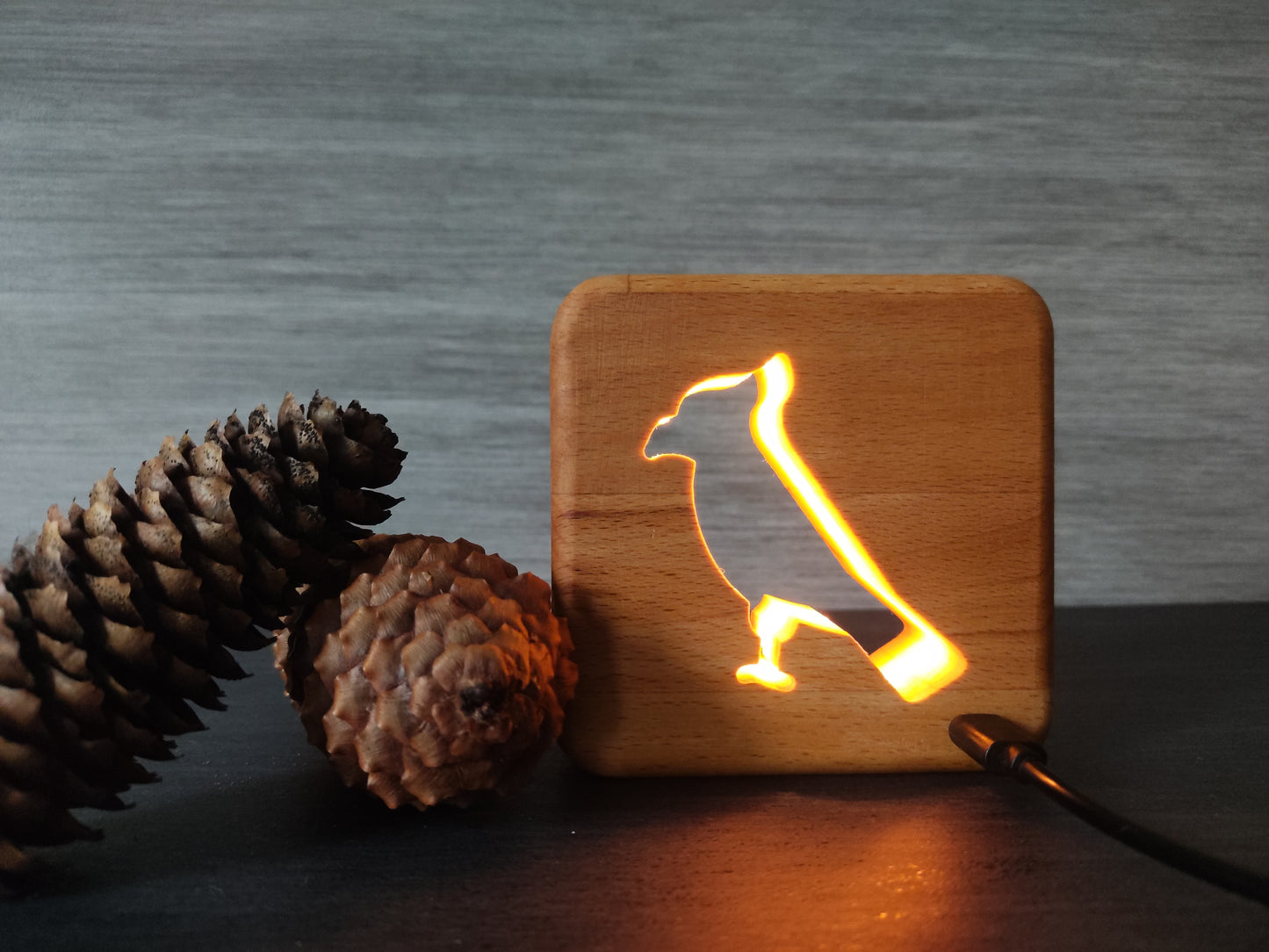 Papagei Holz LED Nachtlicht / Dekoration