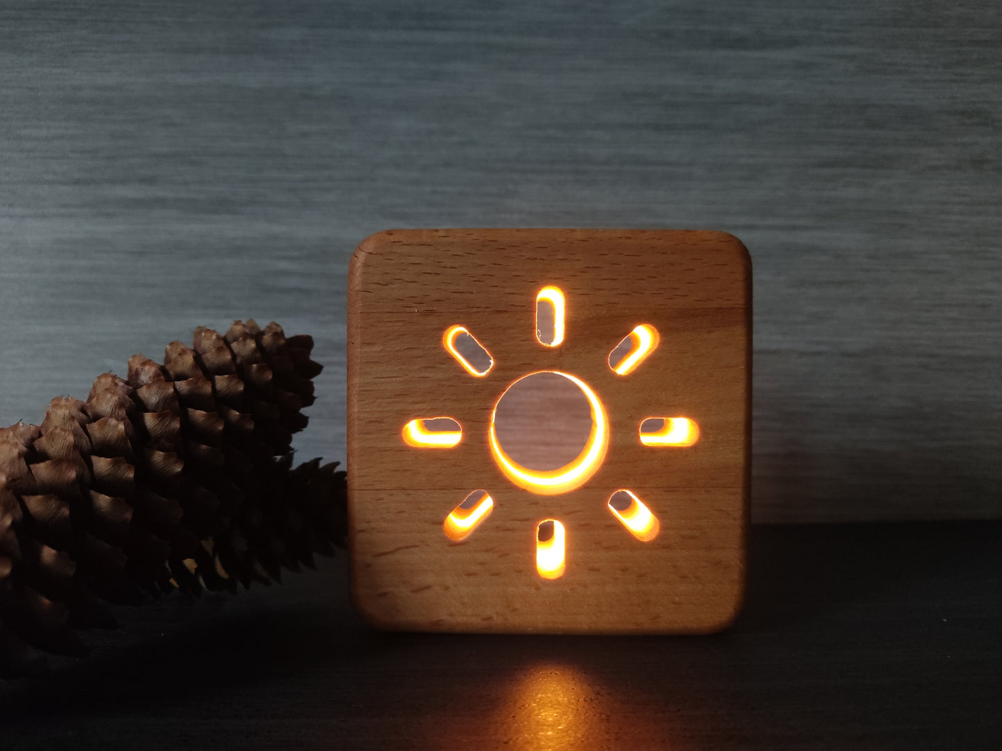 Sonne Holz LED Nachtlicht / Dekoration