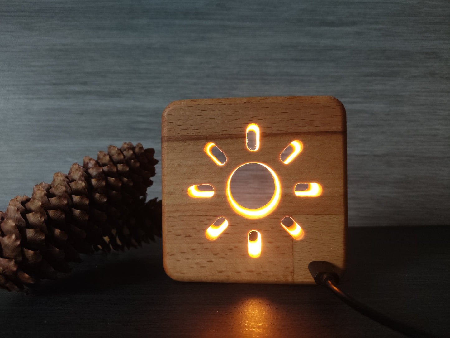 Sonne Holz LED Nachtlicht / Dekoration