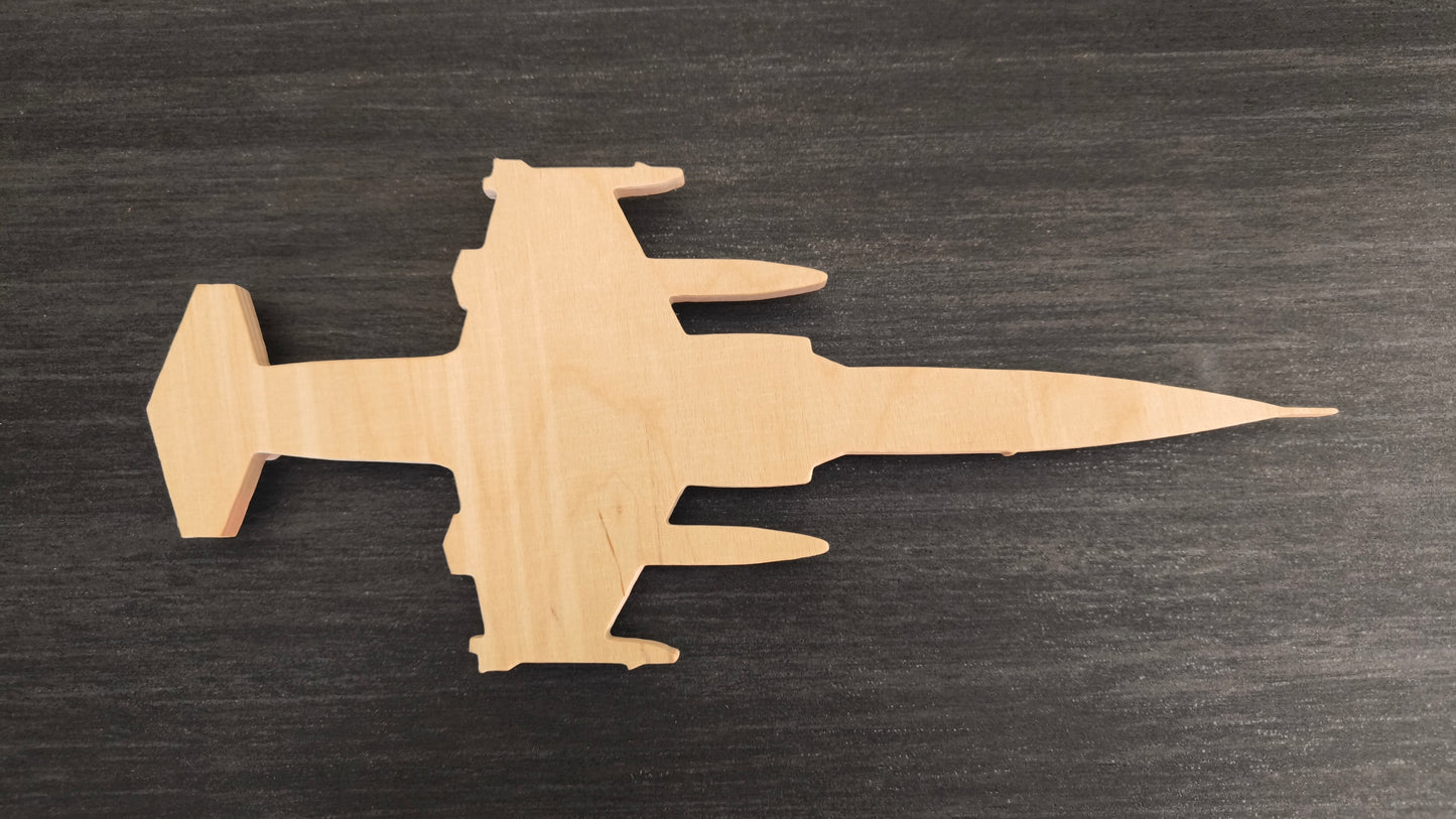 F104 Starfighter Holz LED Wanddekoration / Nachtlicht