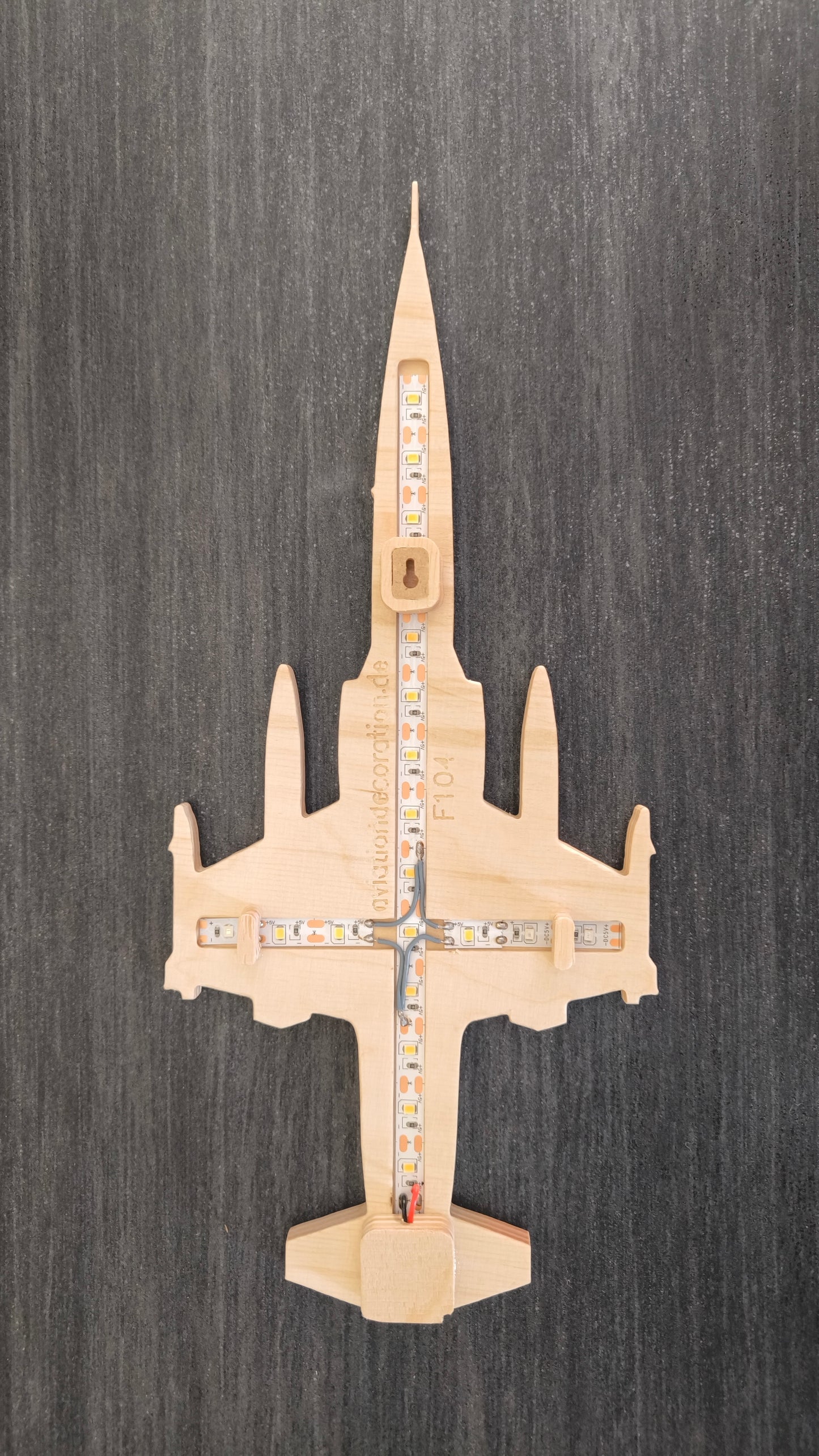 F104 Starfighter Holz LED Wanddekoration / Nachtlicht