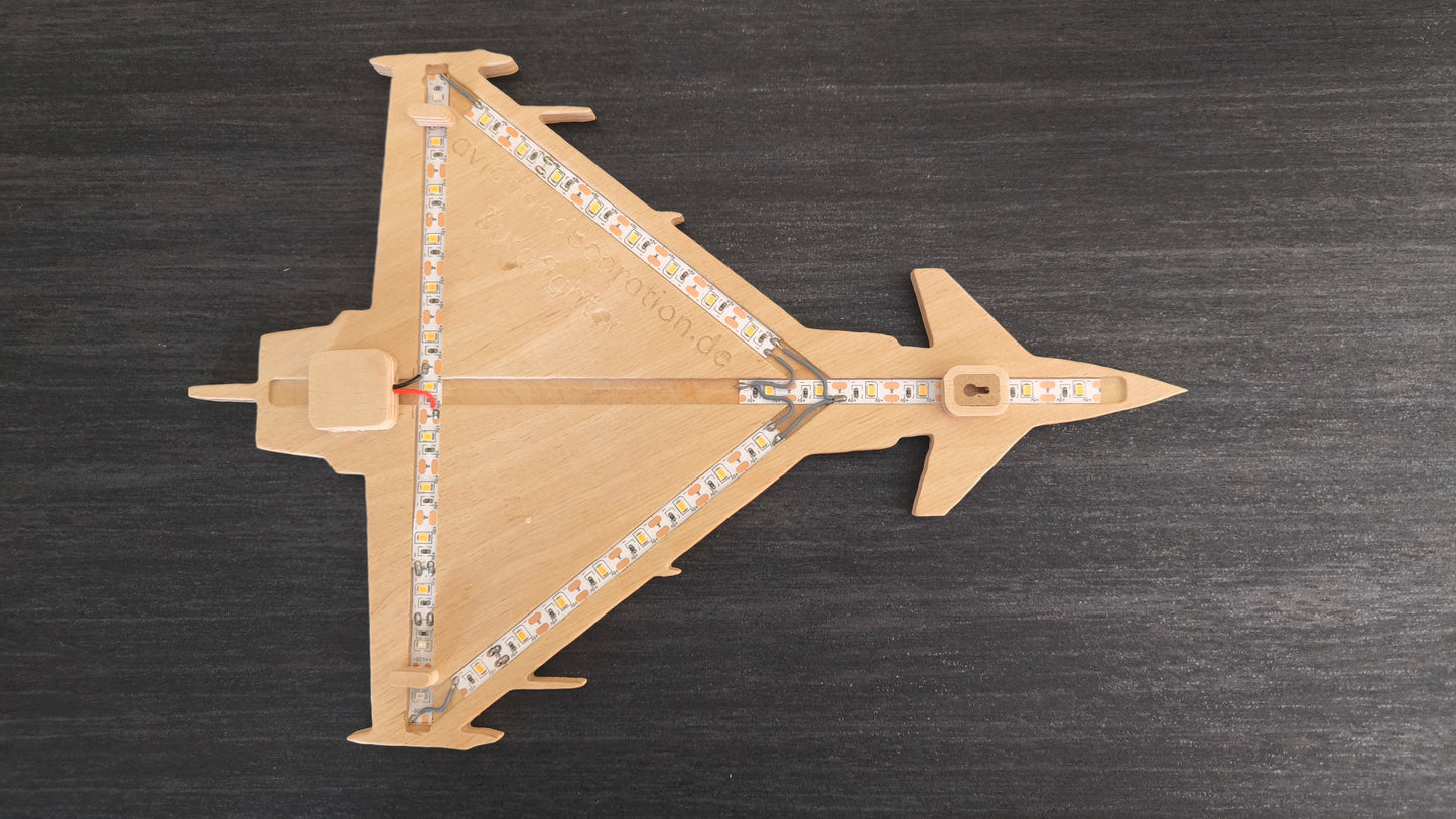 Eurofighter Typhoon Holz LED Wanddekoration / Nachtlicht
