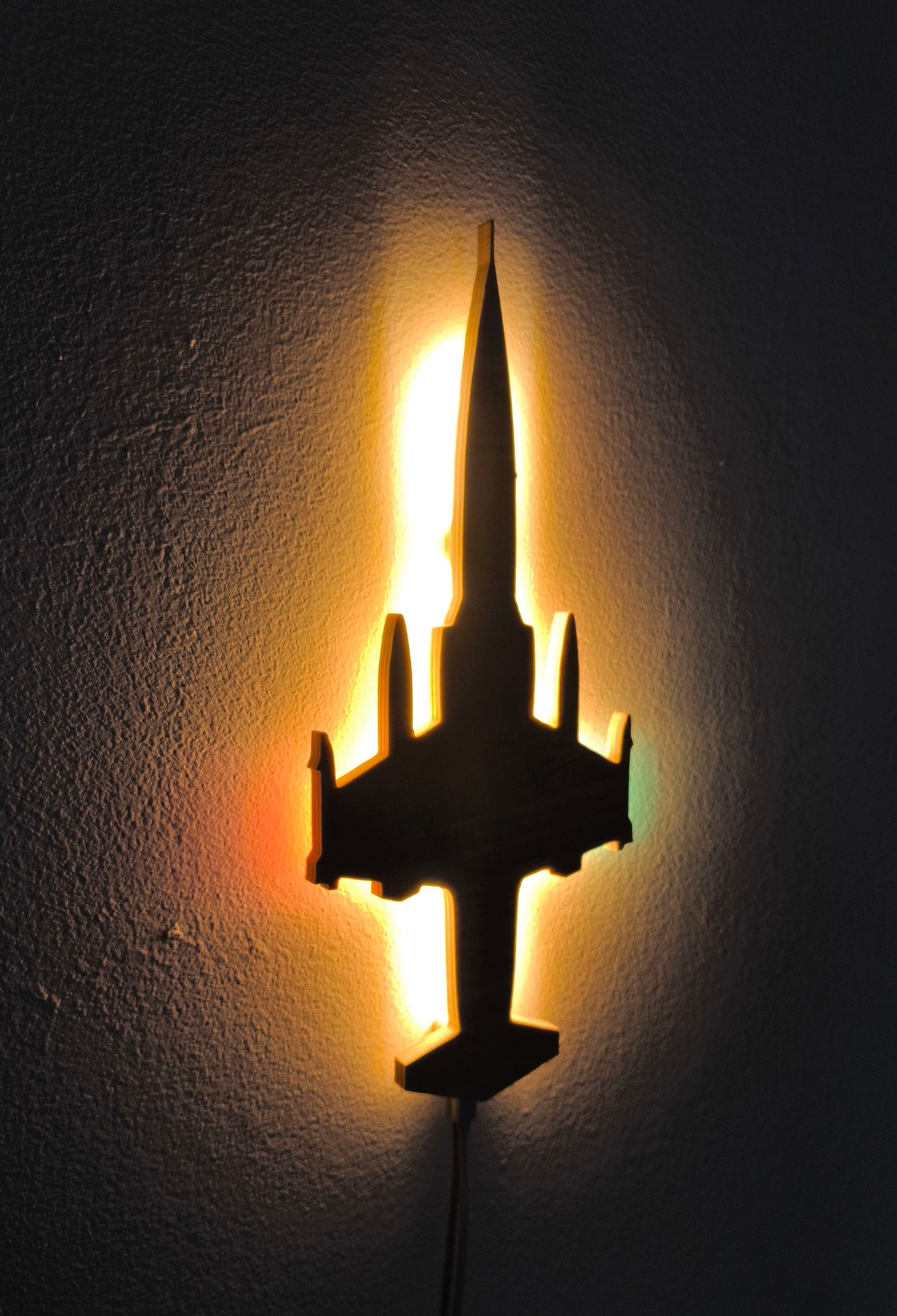 F104 Starfighter Holz LED Wanddekoration / Nachtlicht