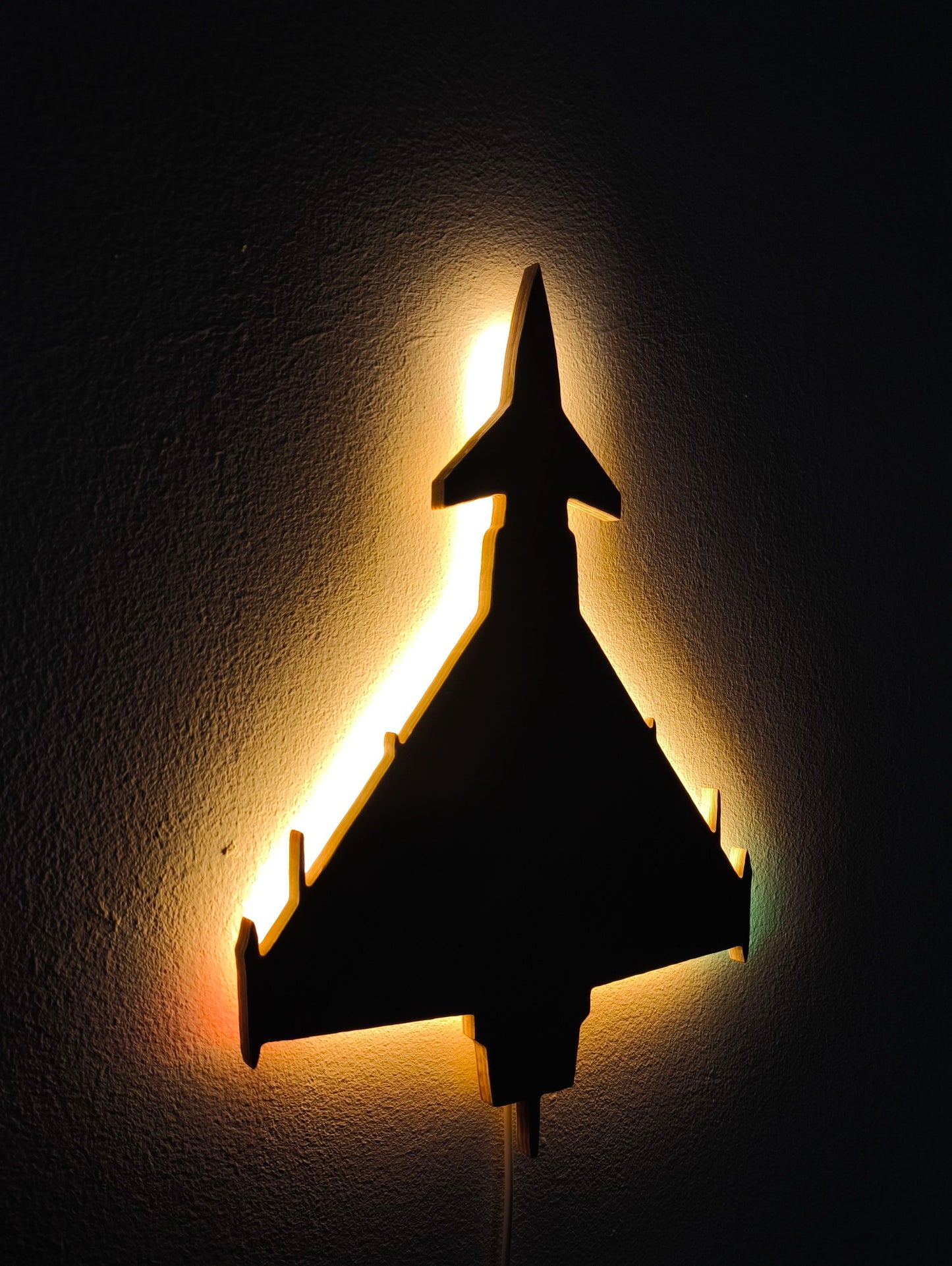 Eurofighter Typhoon Holz LED Wanddekoration / Nachtlicht