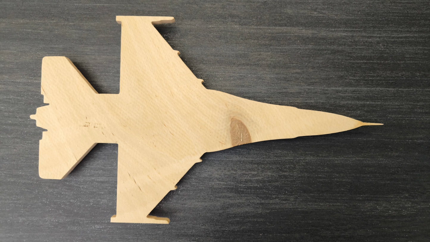 F16 Fighting Falcon / Viper Holz LED Wanddekoration / Nachtlicht