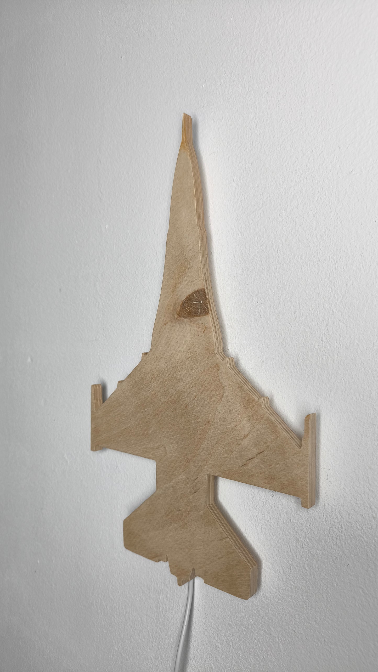 F16 Fighting Falcon / Viper Holz LED Wanddekoration / Nachtlicht