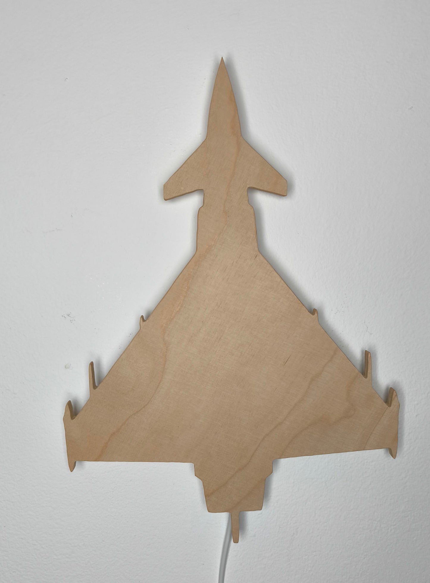 Eurofighter Typhoon Holz LED Wanddekoration / Nachtlicht