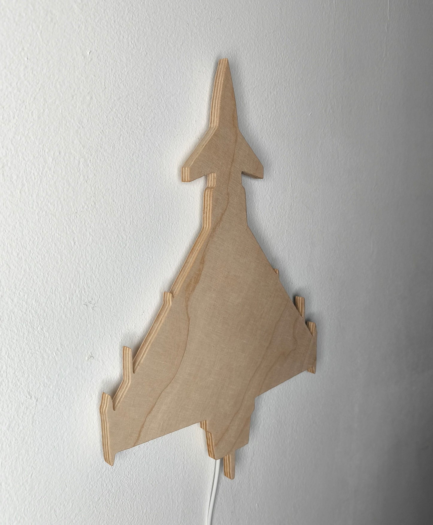 Eurofighter Typhoon Holz LED Wanddekoration / Nachtlicht