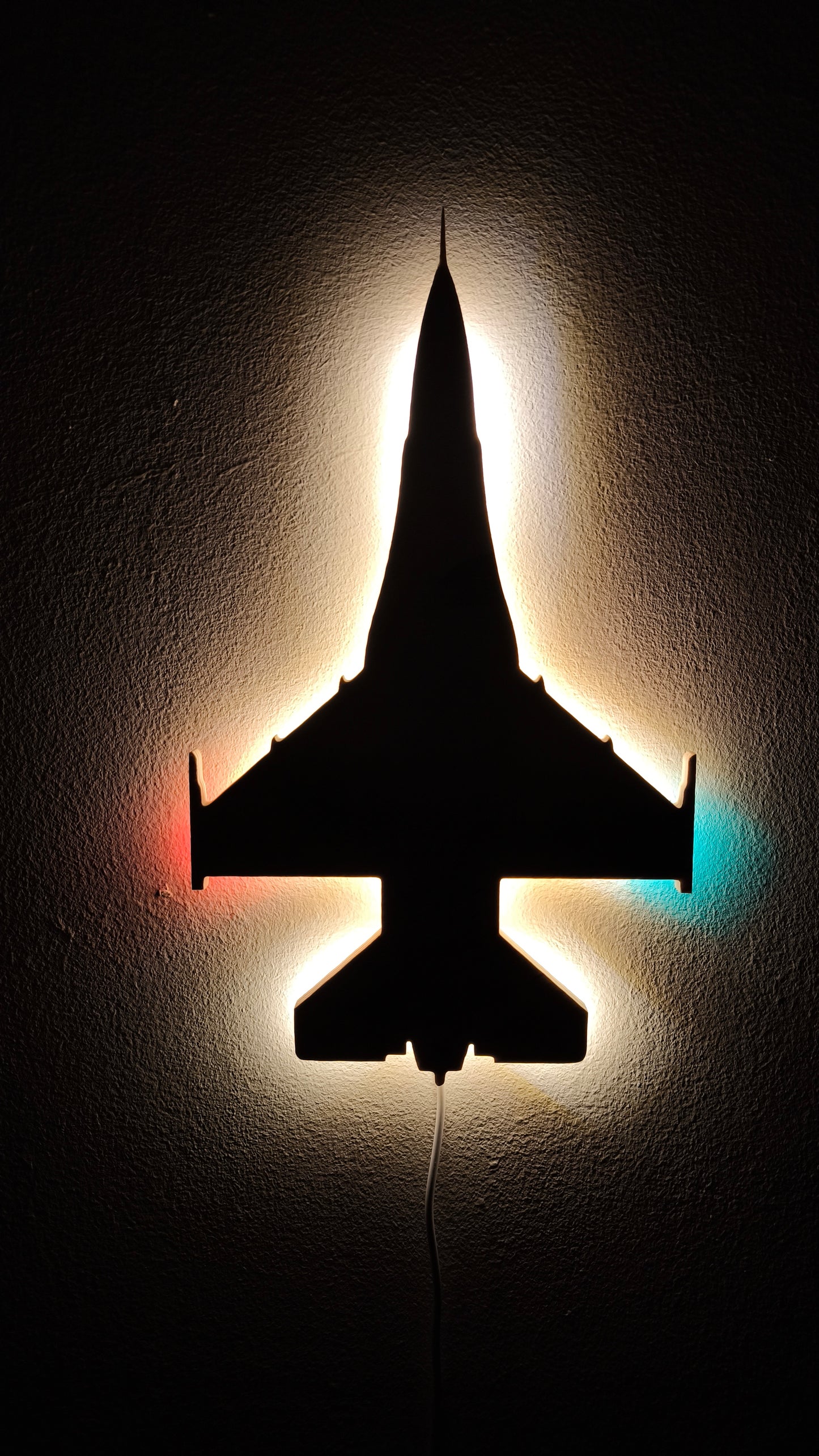 F16 Fighting Falcon / Viper Holz LED Wanddekoration / Nachtlicht